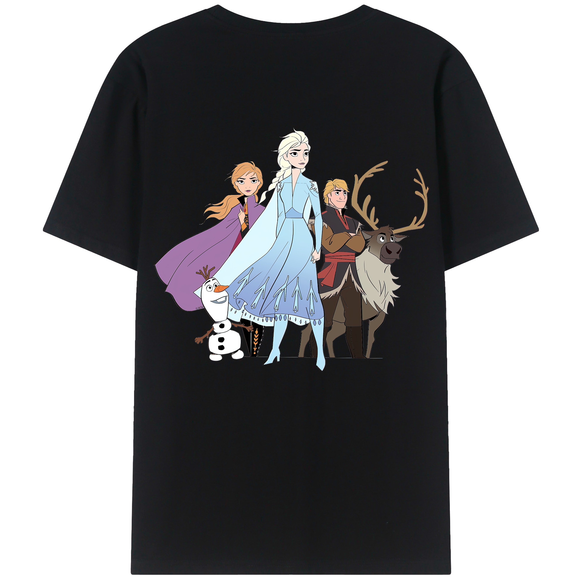 （画像用） アナと雪の女王 アンナ エルサ Frozen Anna Elsa 綿100％半袖Tシャツ（背面プリント）
