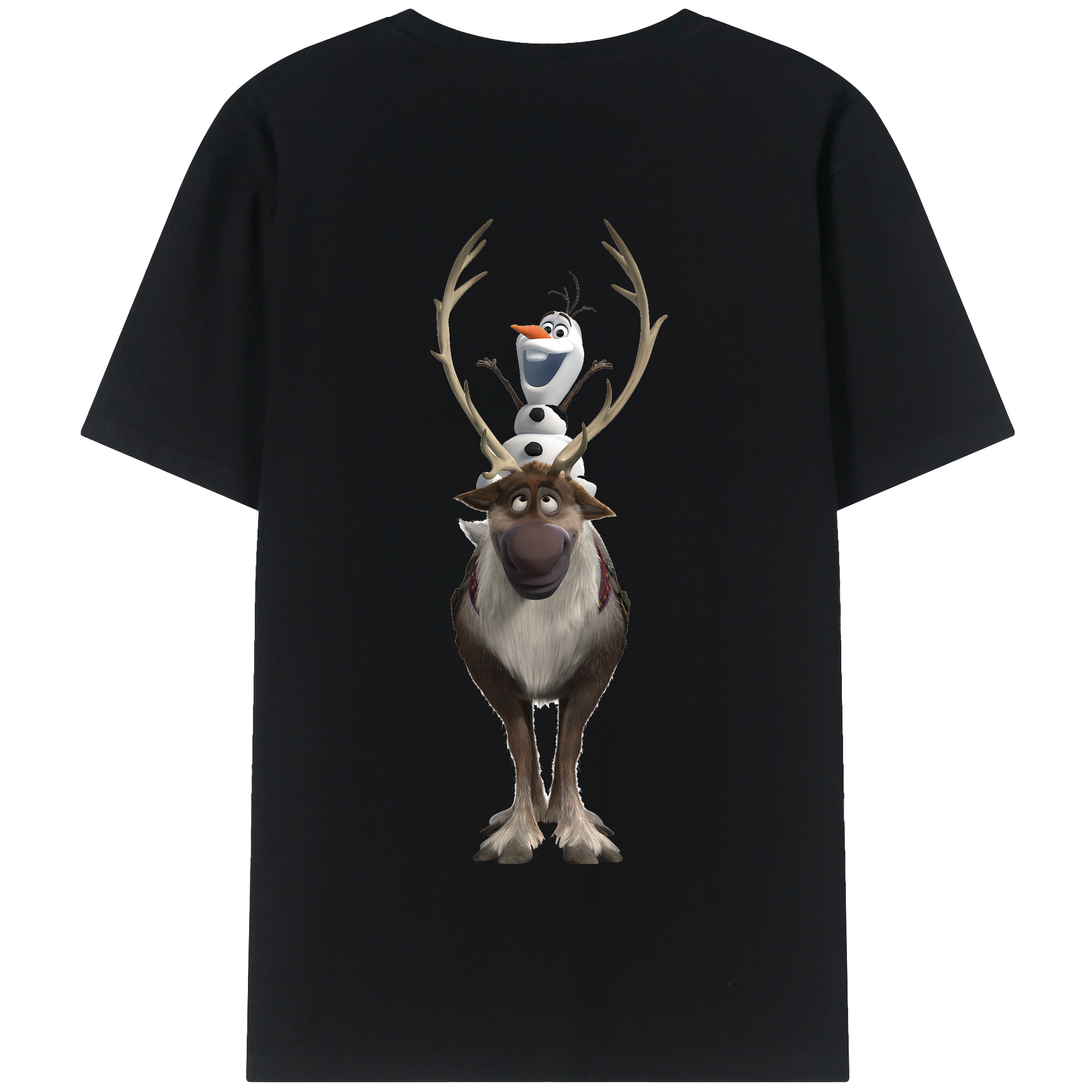 （画像用） アナと雪の女王 アンナ エルサ Frozen Anna Elsa 綿100％半袖Tシャツ（背面プリント）