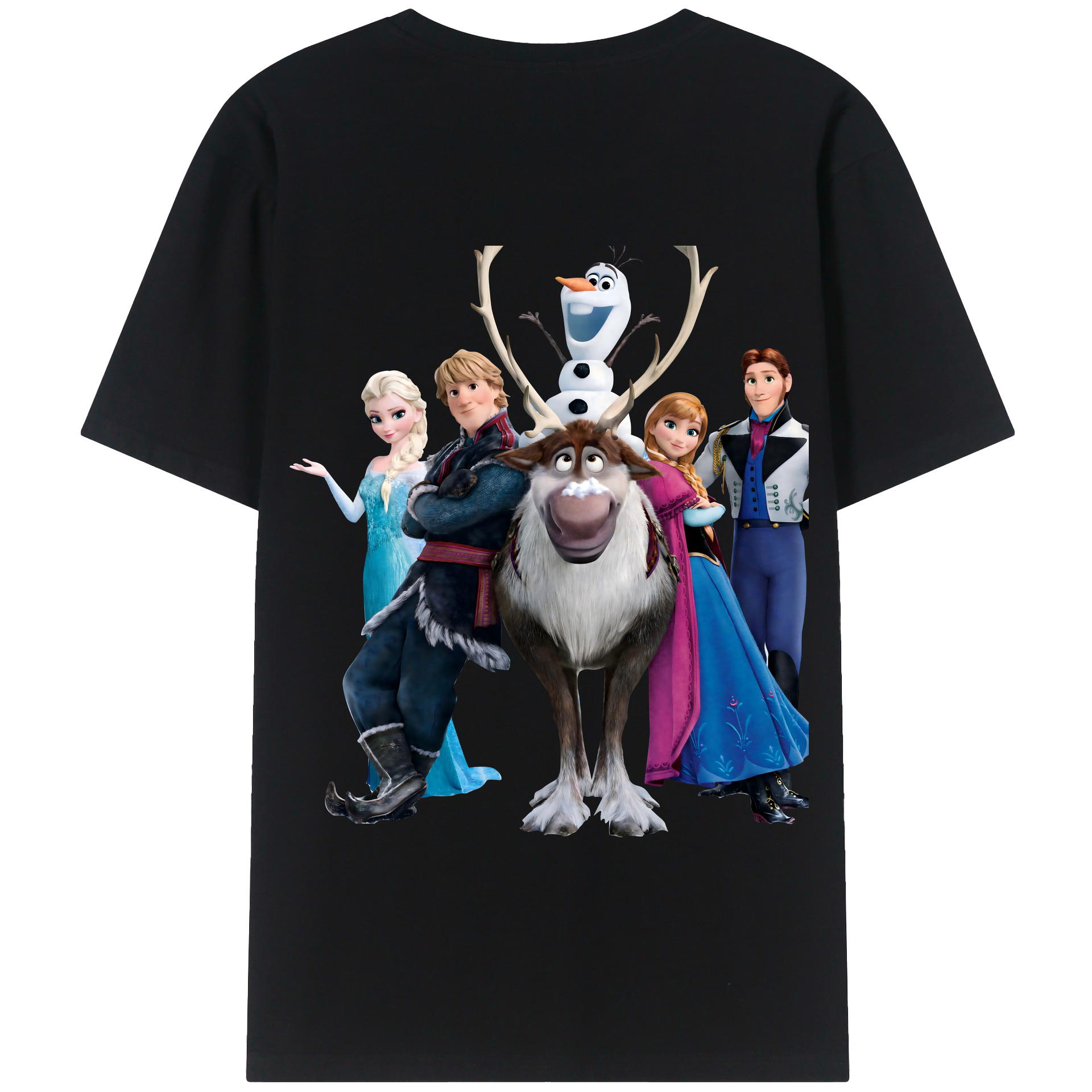 （画像用） アナと雪の女王 アンナ エルサ Frozen Anna Elsa 綿100％半袖Tシャツ（背面プリント）