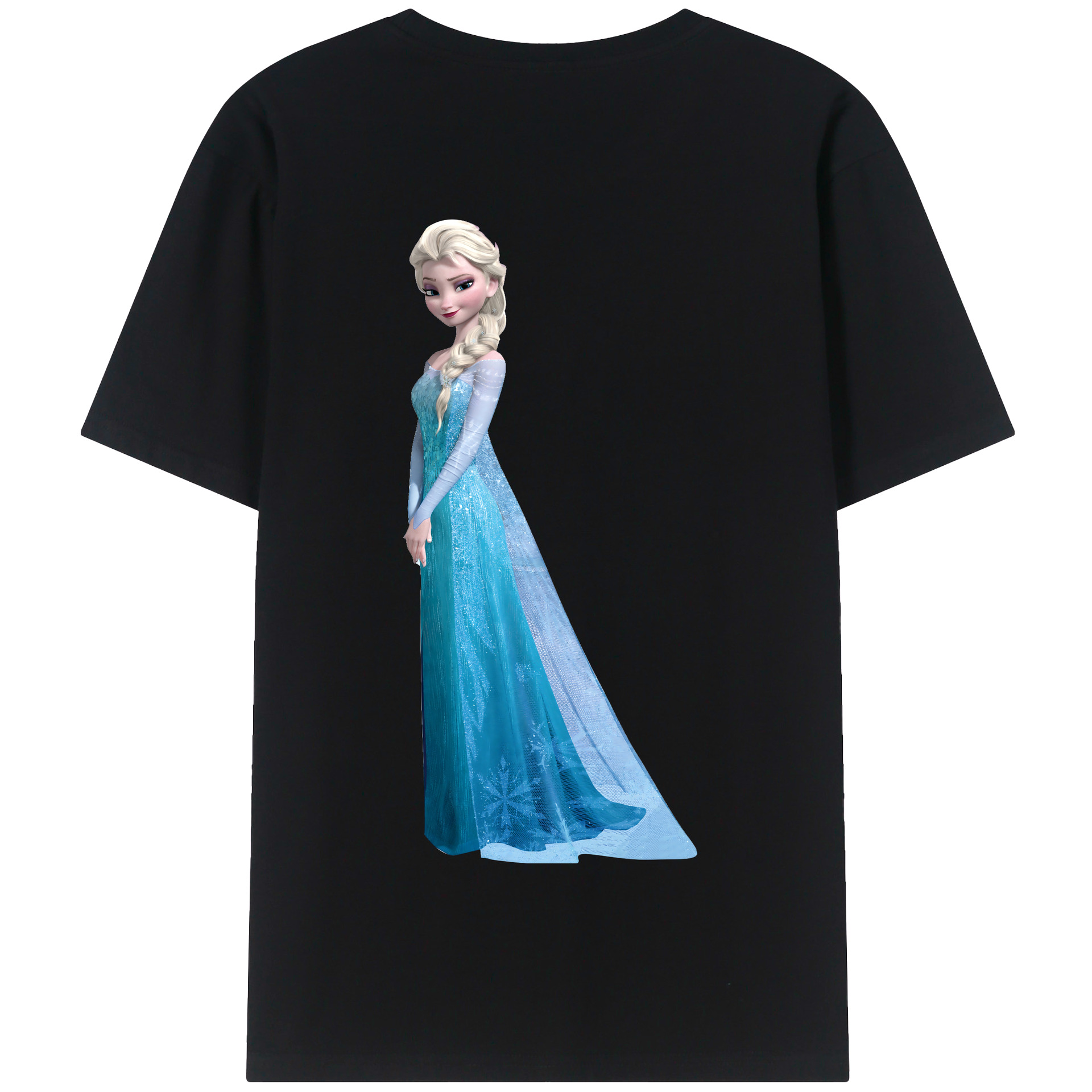 （画像用） アナと雪の女王 アンナ エルサ Frozen Anna Elsa 綿100％半袖Tシャツ（背面プリント）