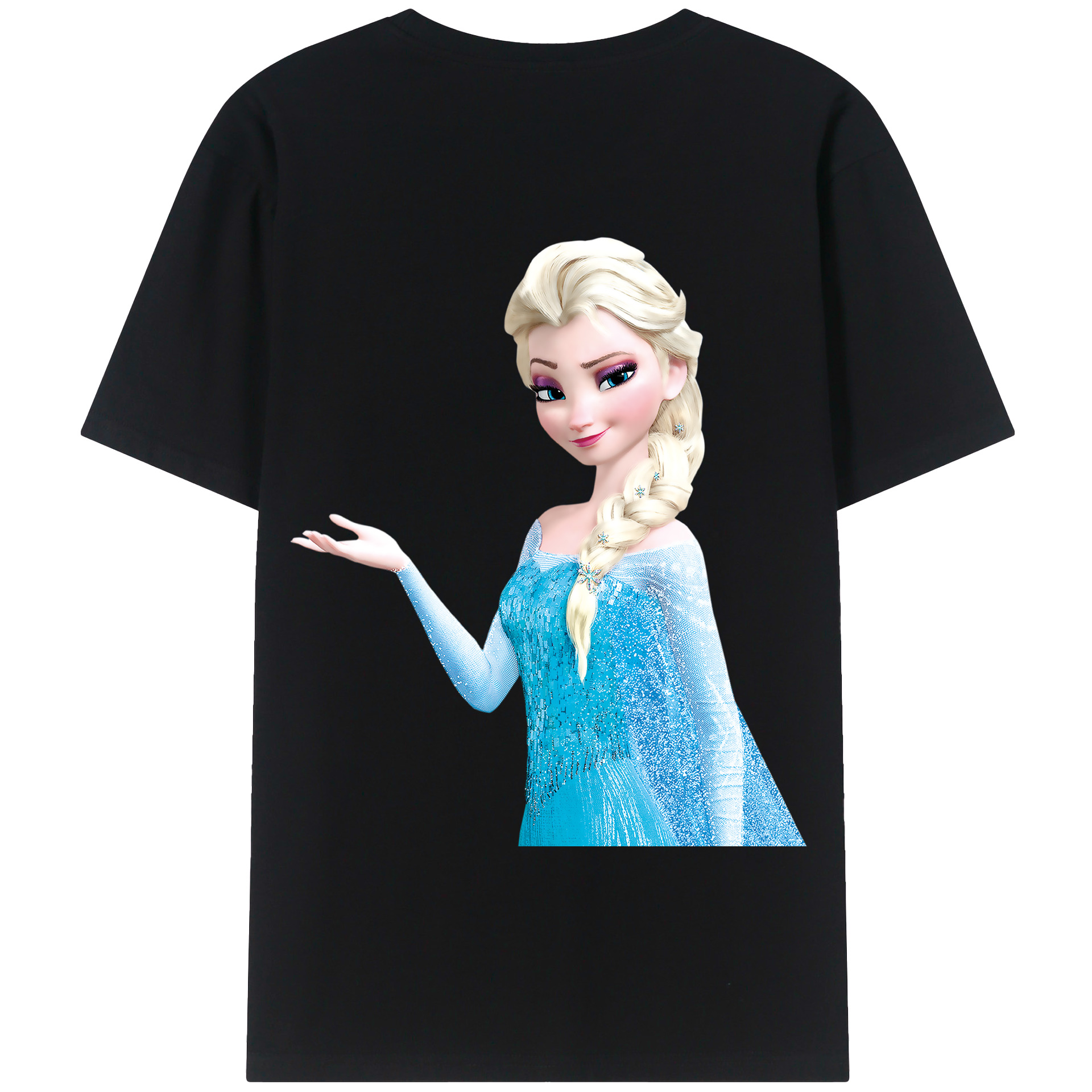 （画像用） アナと雪の女王 アンナ エルサ Frozen Anna Elsa 綿100％半袖Tシャツ（背面プリント）