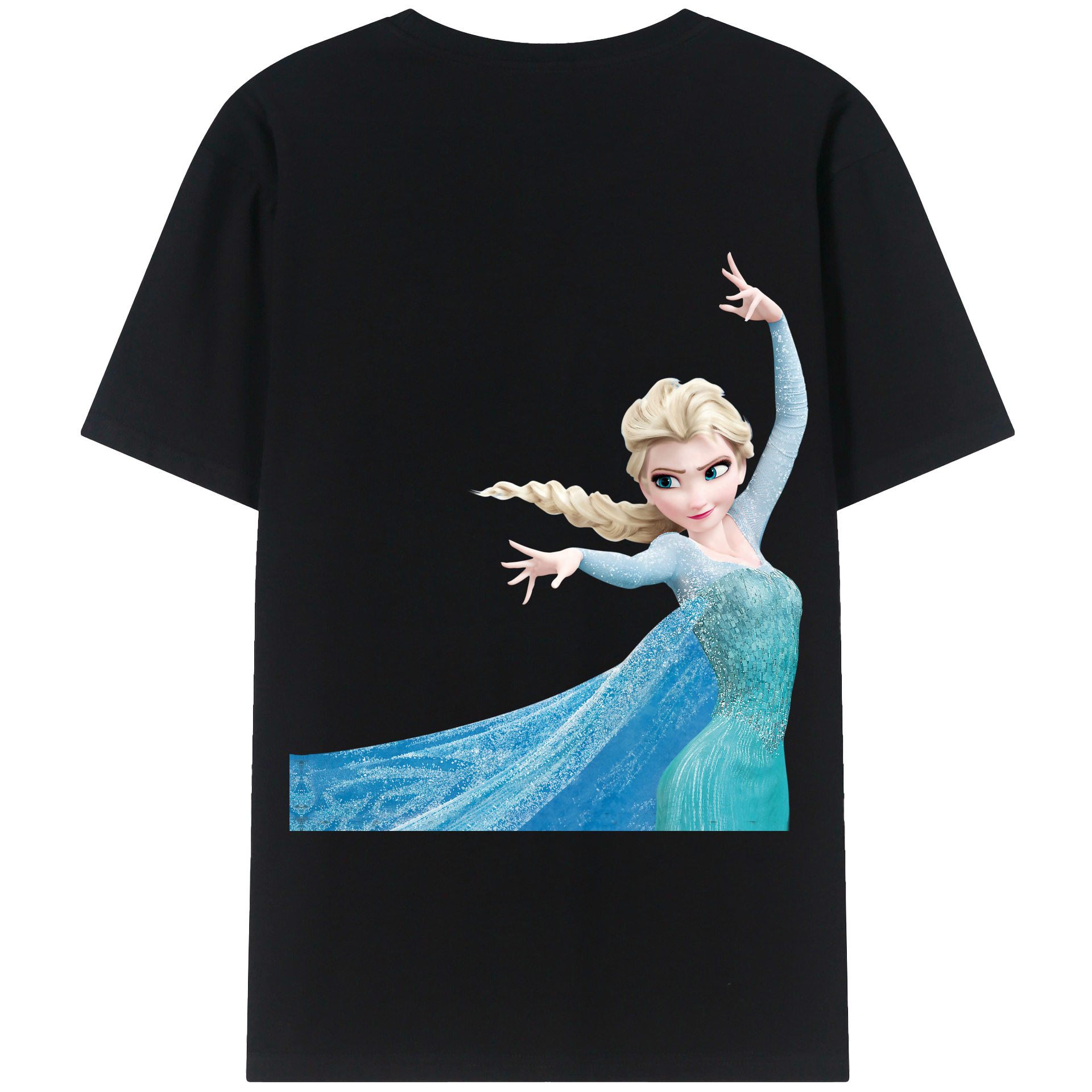 （画像用） アナと雪の女王 アンナ エルサ Frozen Anna Elsa 綿100％半袖Tシャツ（背面プリント）