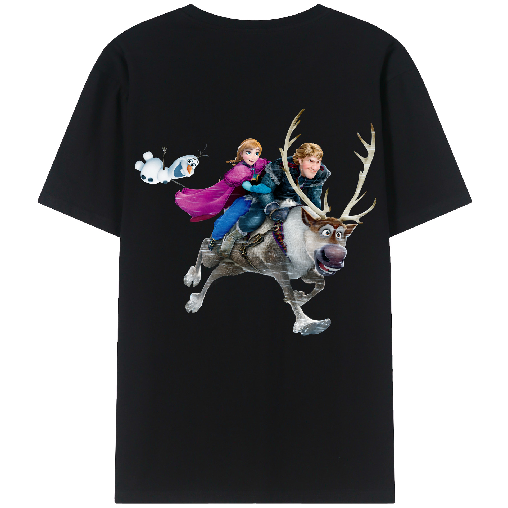 （画像用） アナと雪の女王 アンナ エルサ Frozen Anna Elsa 綿100％半袖Tシャツ（背面プリント）