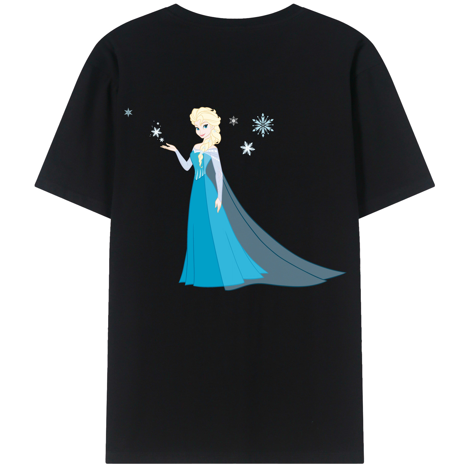 （画像用） アナと雪の女王 アンナ エルサ Frozen Anna Elsa 綿100％半袖Tシャツ（背面プリント）