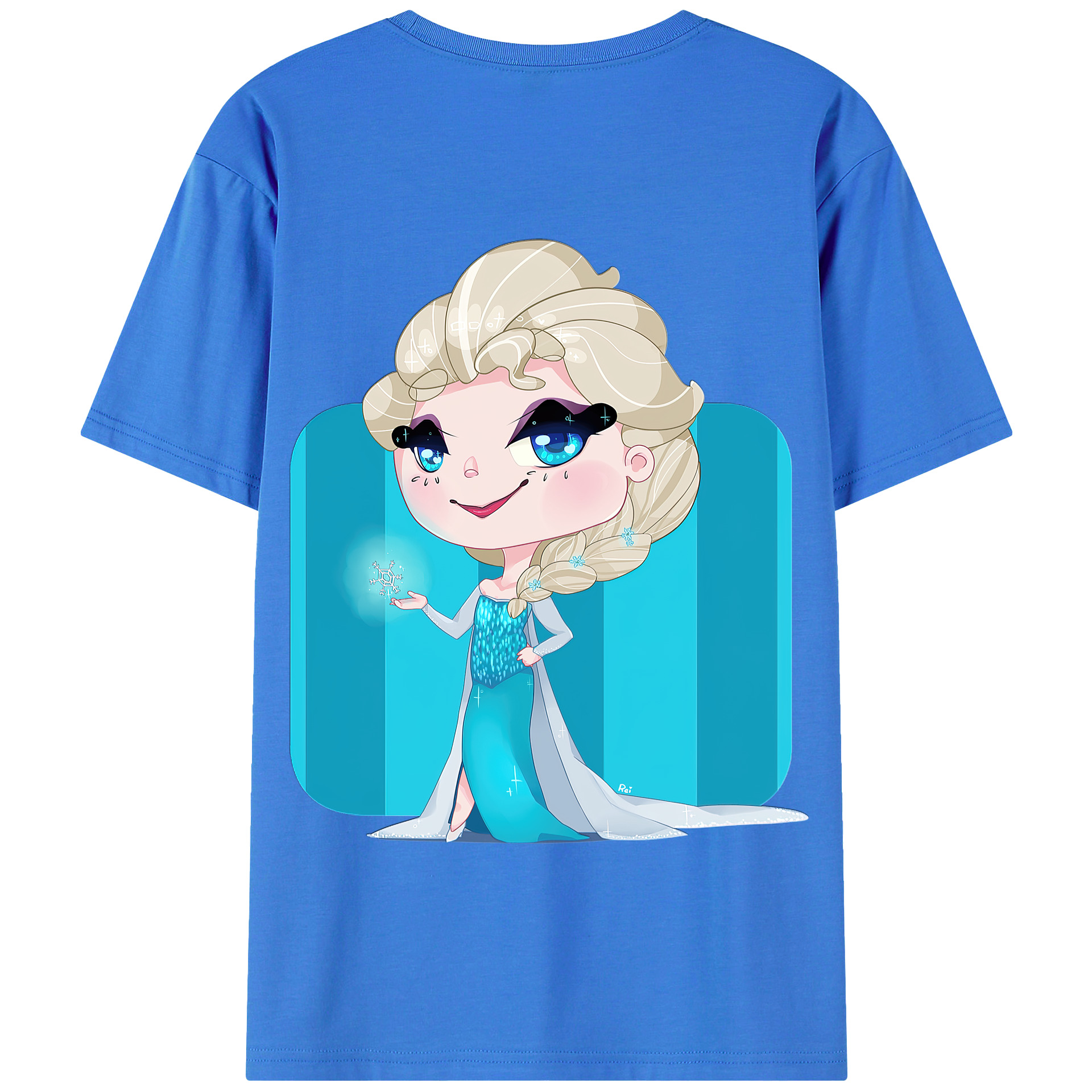 （画像用） アナと雪の女王 アンナ エルサ Frozen Anna Elsa 綿100％半袖Tシャツ（背面プリント）