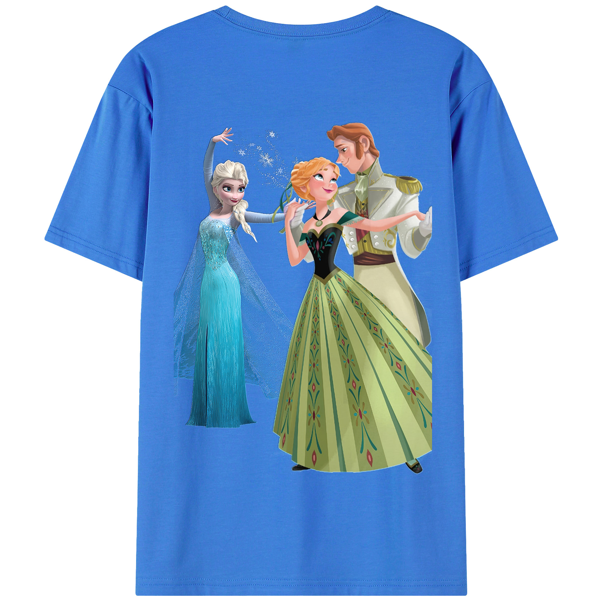 （画像用） アナと雪の女王 アンナ エルサ Frozen Anna Elsa 綿100％半袖Tシャツ（背面プリント）