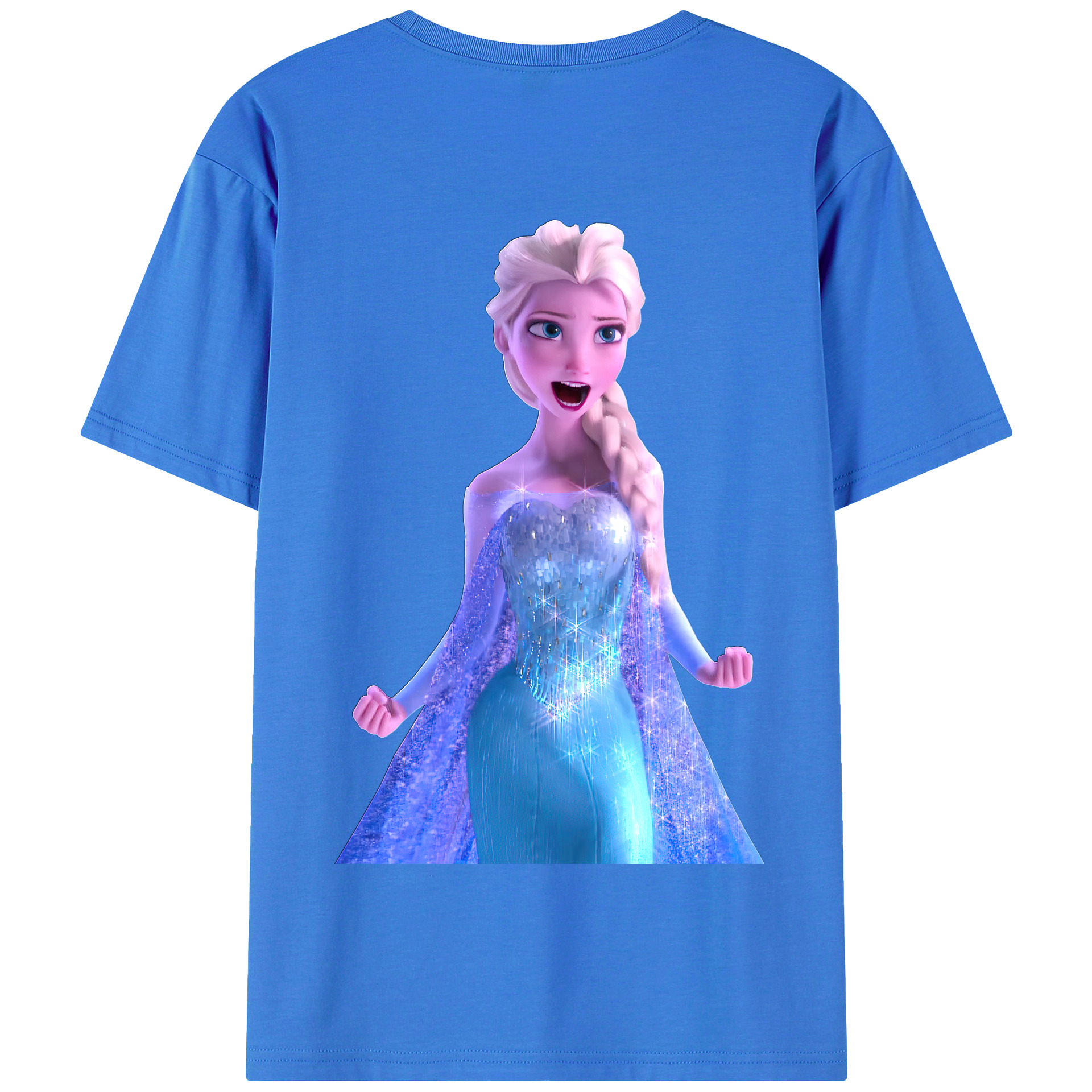 （画像用） アナと雪の女王 アンナ エルサ Frozen Anna Elsa 綿100％半袖Tシャツ（背面プリント）