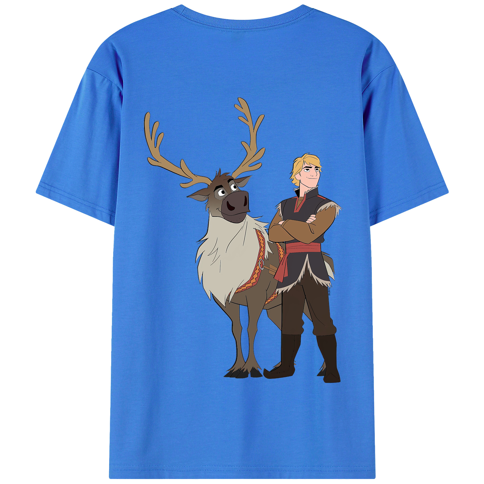 （画像用） アナと雪の女王 アンナ エルサ Frozen Anna Elsa 綿100％半袖Tシャツ（背面プリント）