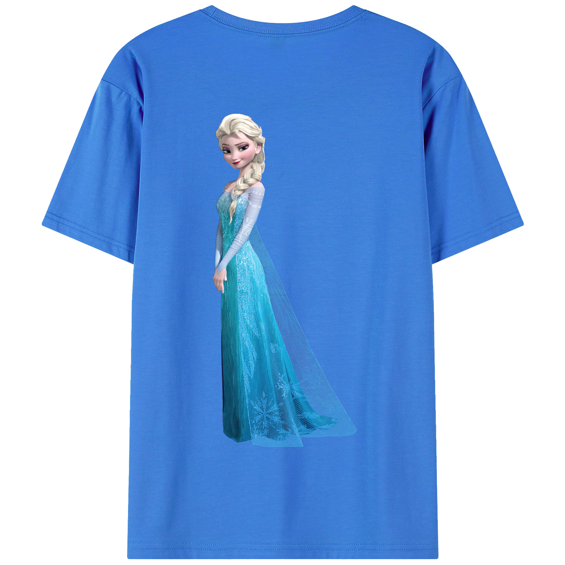 （画像用） アナと雪の女王 アンナ エルサ Frozen Anna Elsa 綿100％半袖Tシャツ（背面プリント）
