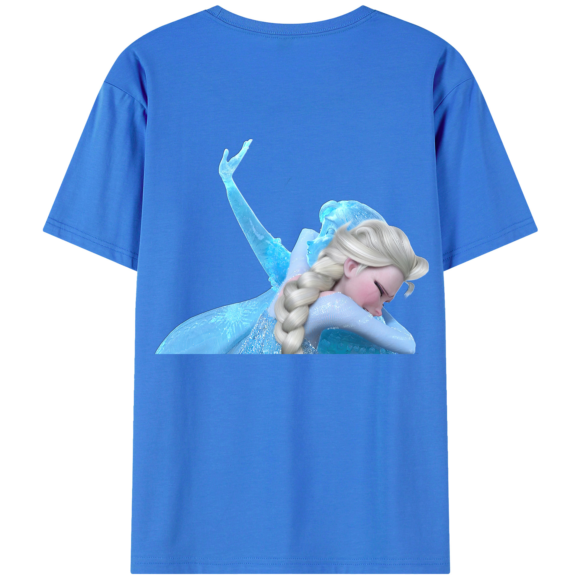 （画像用） アナと雪の女王 アンナ エルサ Frozen Anna Elsa 綿100％半袖Tシャツ（背面プリント）