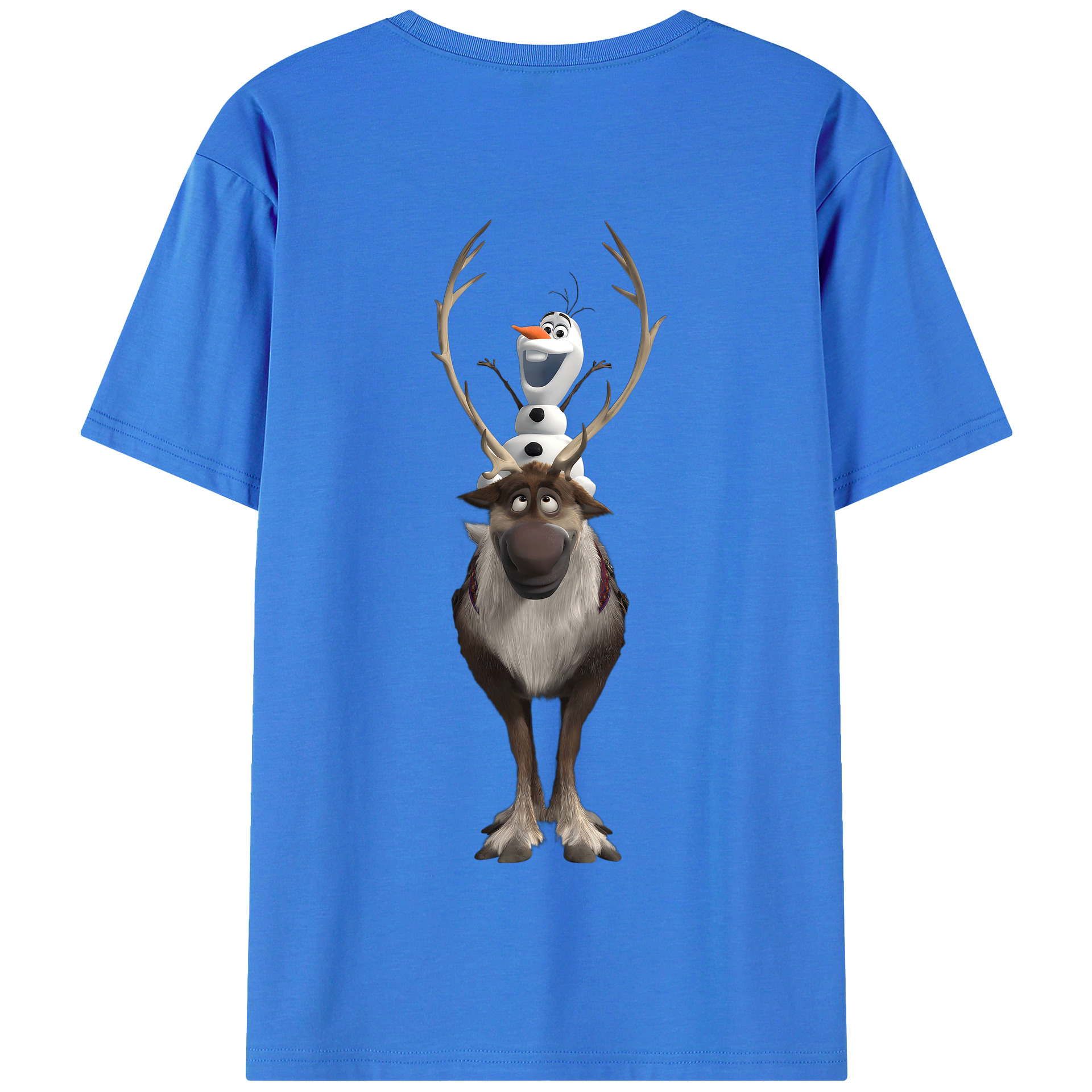 （画像用） アナと雪の女王 アンナ エルサ Frozen Anna Elsa 綿100％半袖Tシャツ（背面プリント）