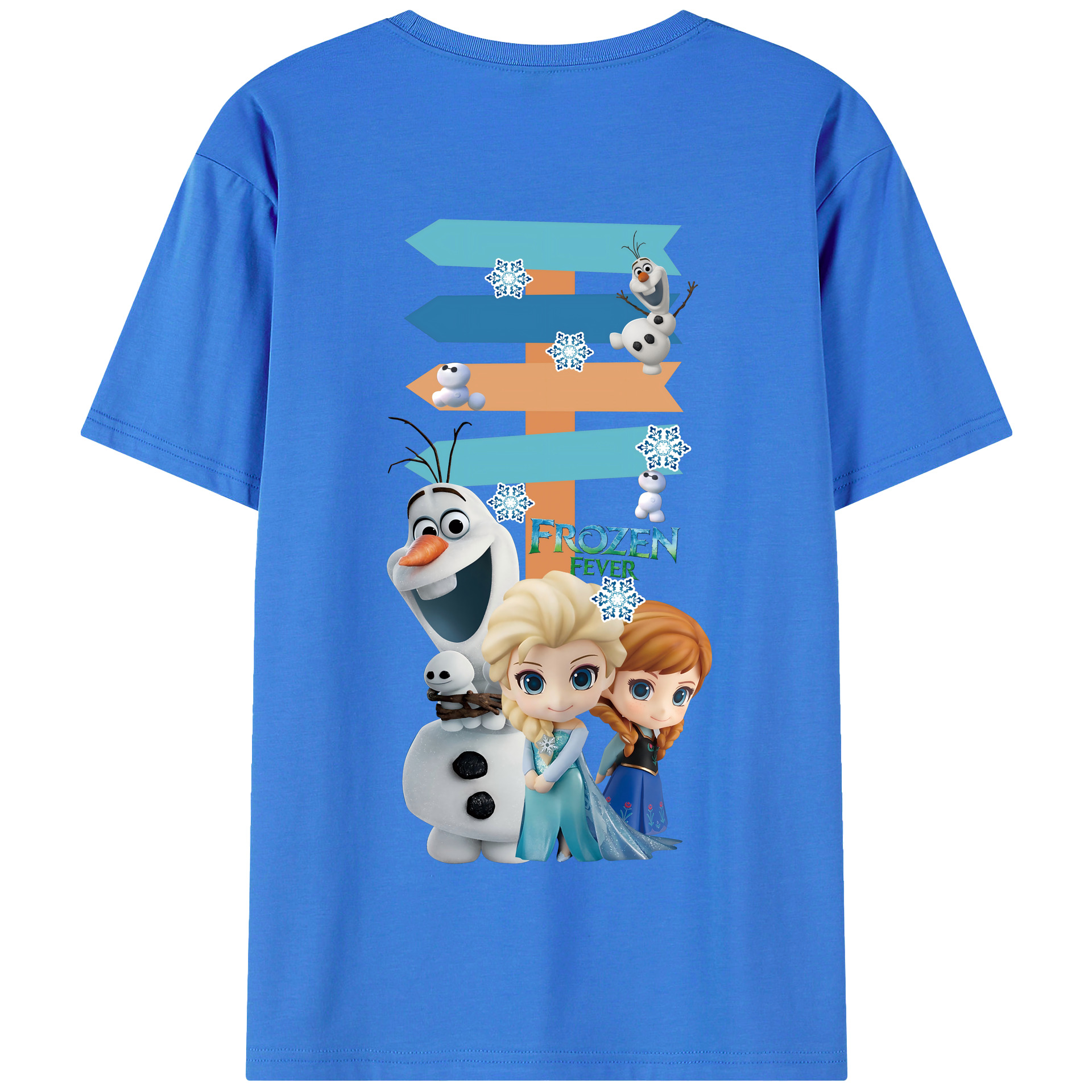 （画像用） アナと雪の女王 アンナ エルサ Frozen Anna Elsa 綿100％半袖Tシャツ（背面プリント）