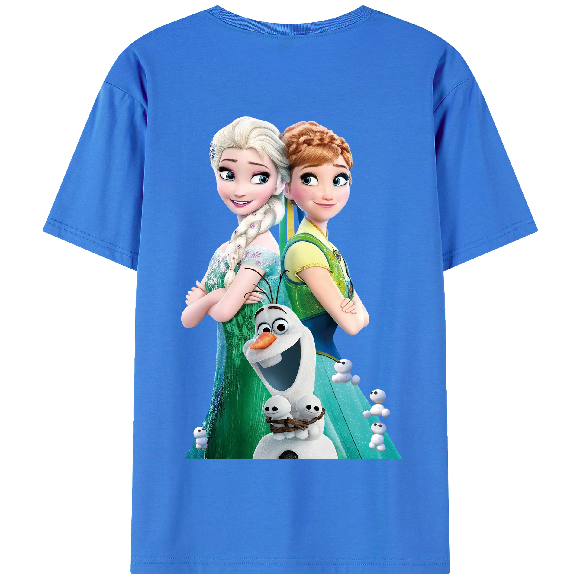 （画像用） アナと雪の女王 アンナ エルサ Frozen Anna Elsa 綿100％半袖Tシャツ（背面プリント）