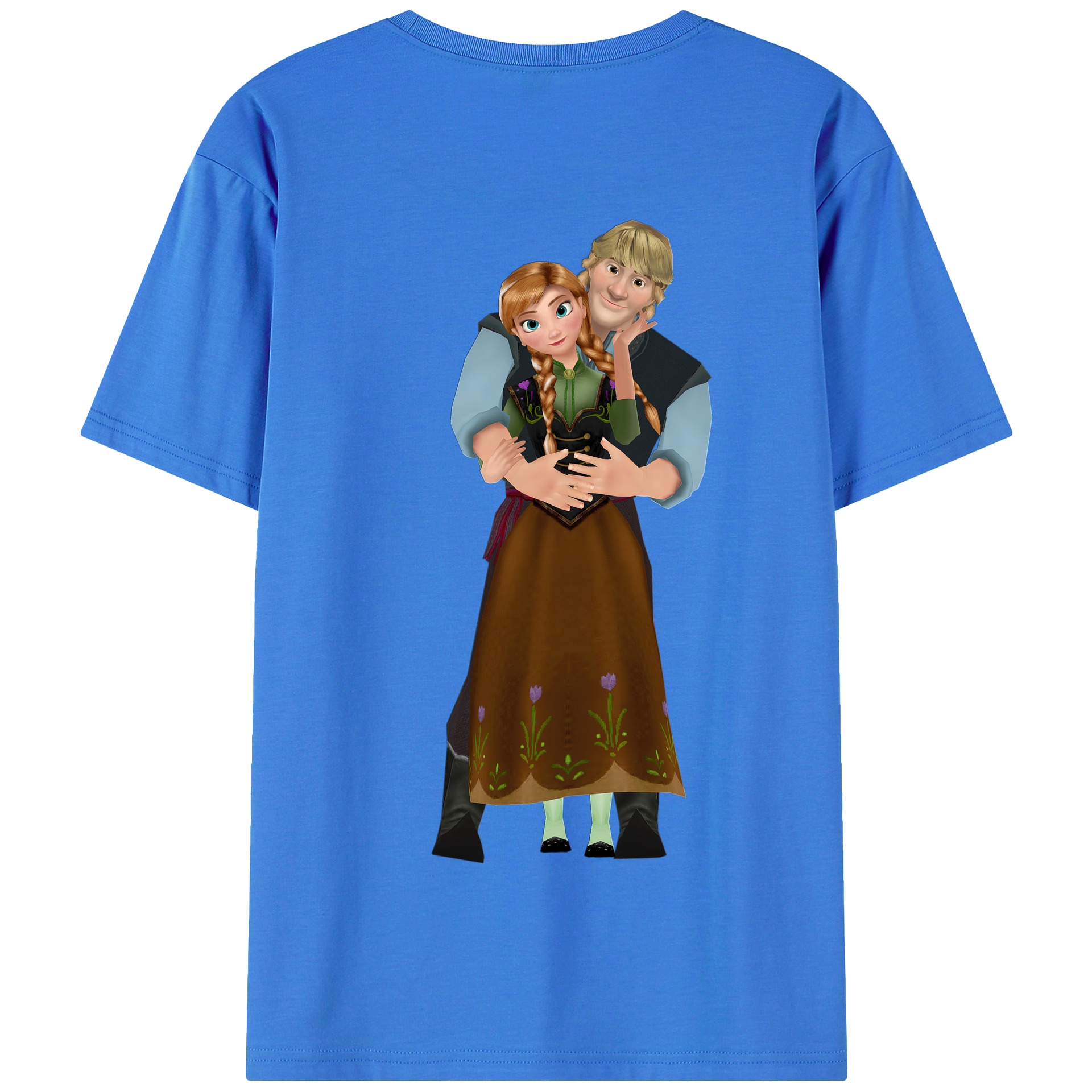 （画像用） アナと雪の女王 アンナ エルサ Frozen Anna Elsa 綿100％半袖Tシャツ（背面プリント）