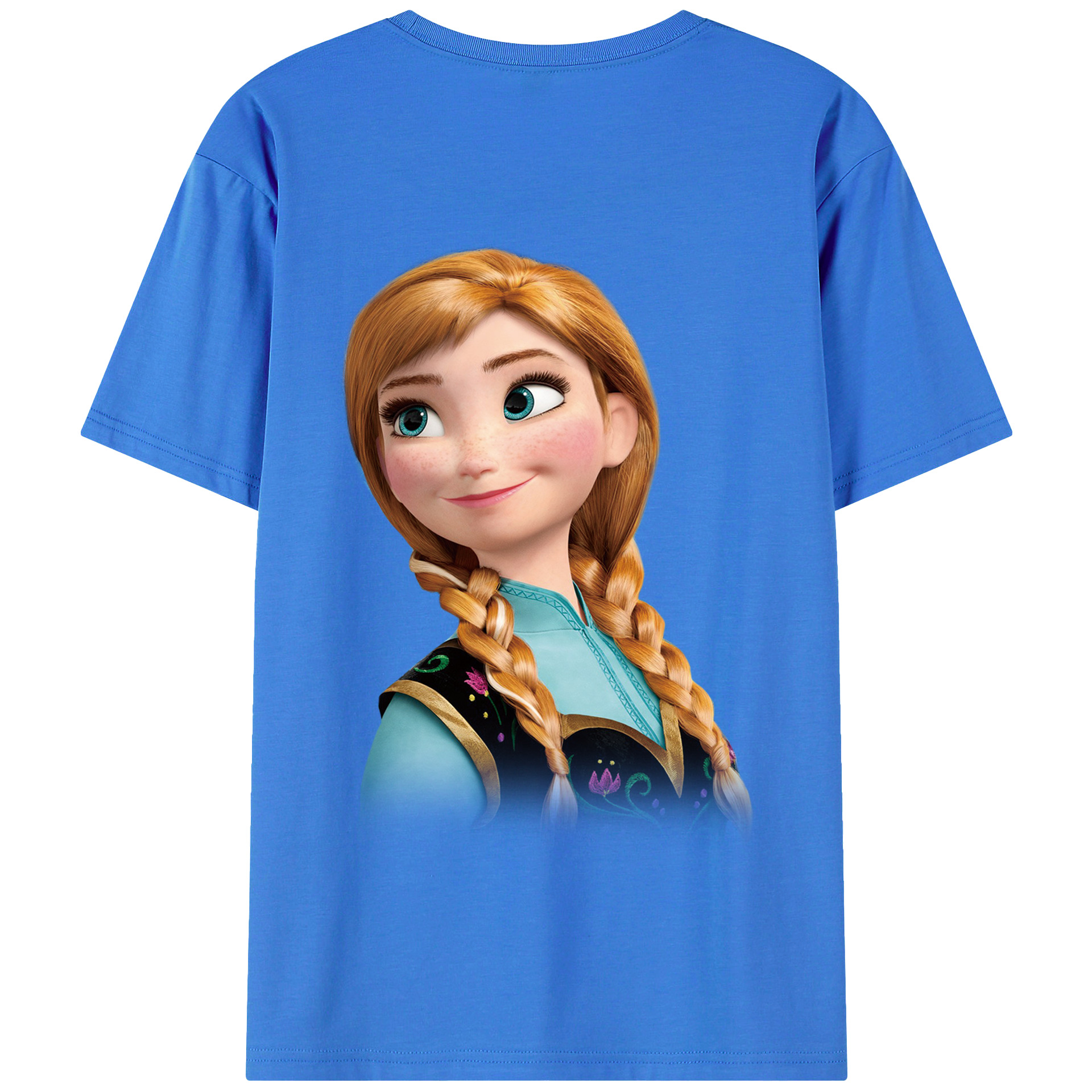 （画像用） アナと雪の女王 アンナ エルサ Frozen Anna Elsa 綿100％半袖Tシャツ（背面プリント）