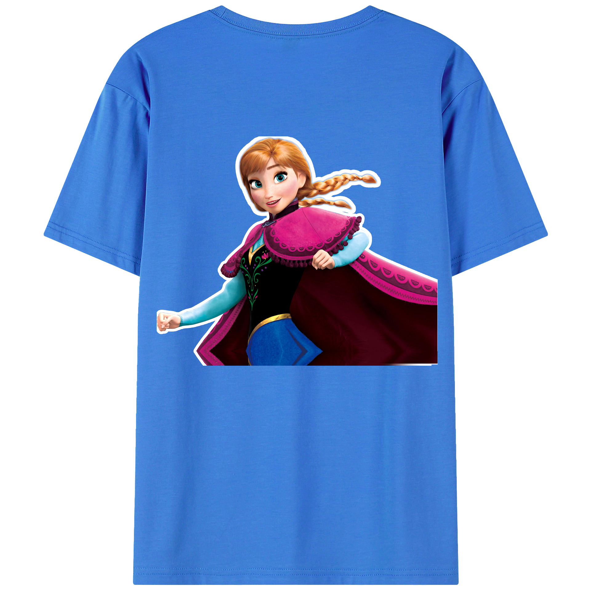 （画像用） アナと雪の女王 アンナ エルサ Frozen Anna Elsa 綿100％半袖Tシャツ（背面プリント）