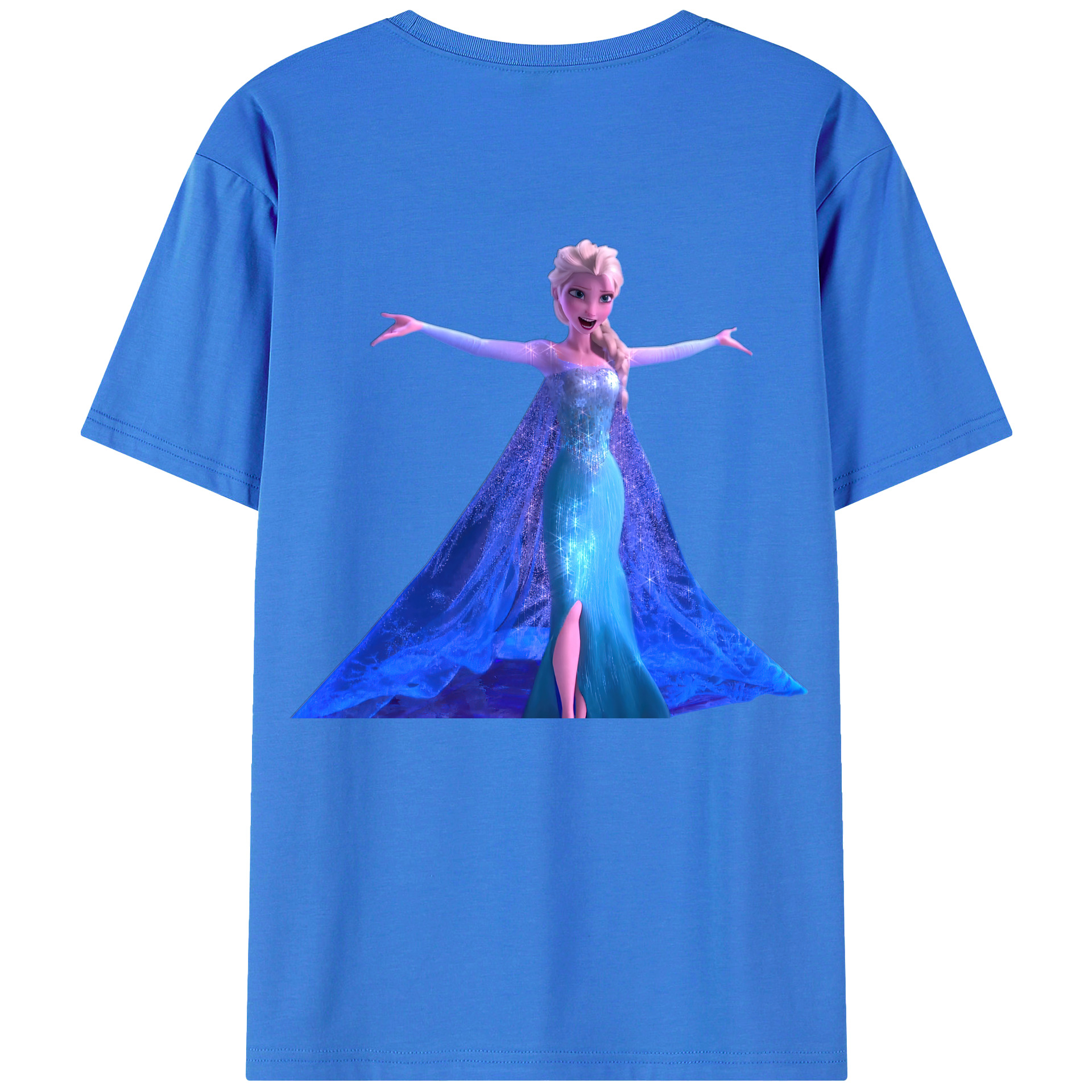 （画像用） アナと雪の女王 アンナ エルサ Frozen Anna Elsa 綿100％半袖Tシャツ（背面プリント）
