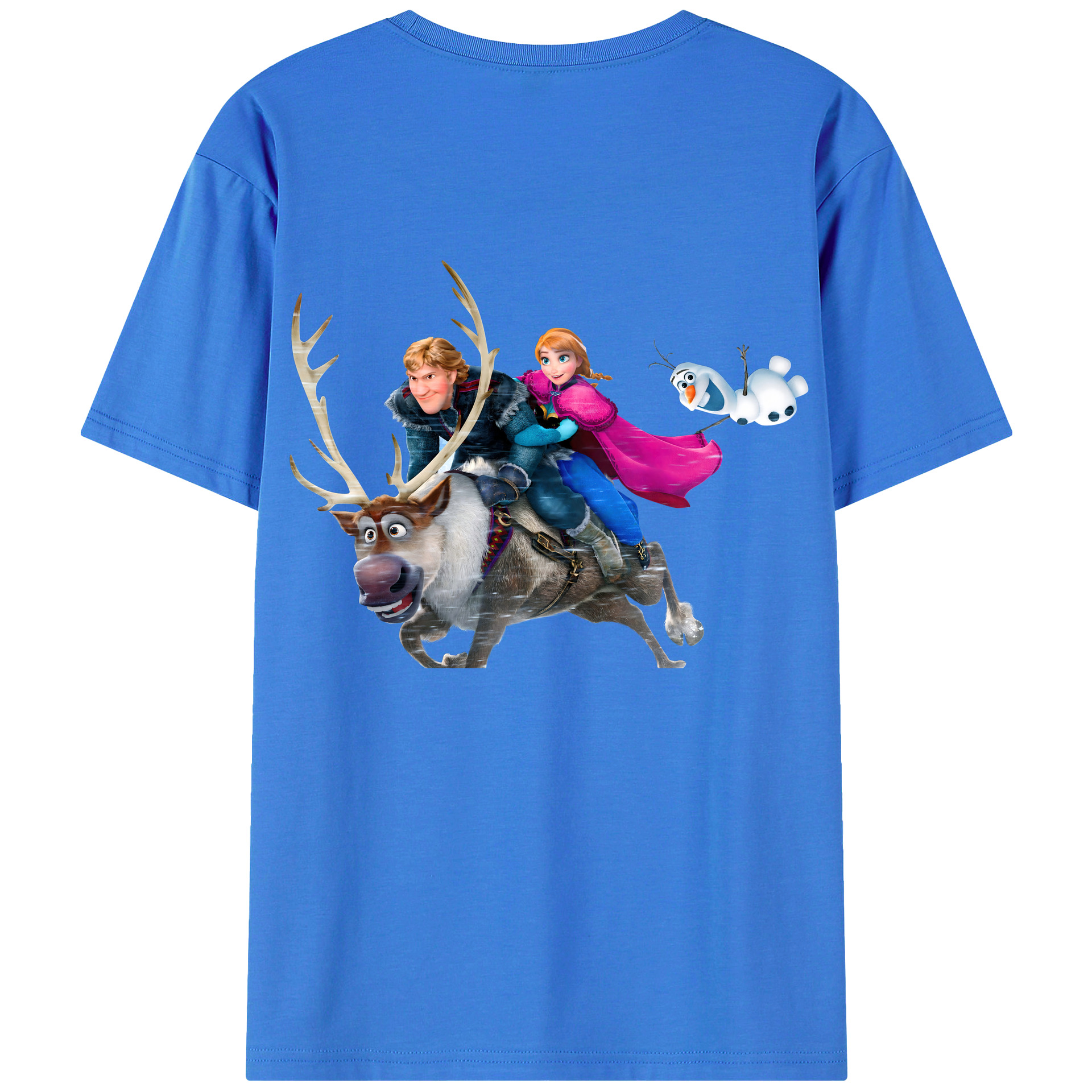 （画像用） アナと雪の女王 アンナ エルサ Frozen Anna Elsa 綿100％半袖Tシャツ（背面プリント）