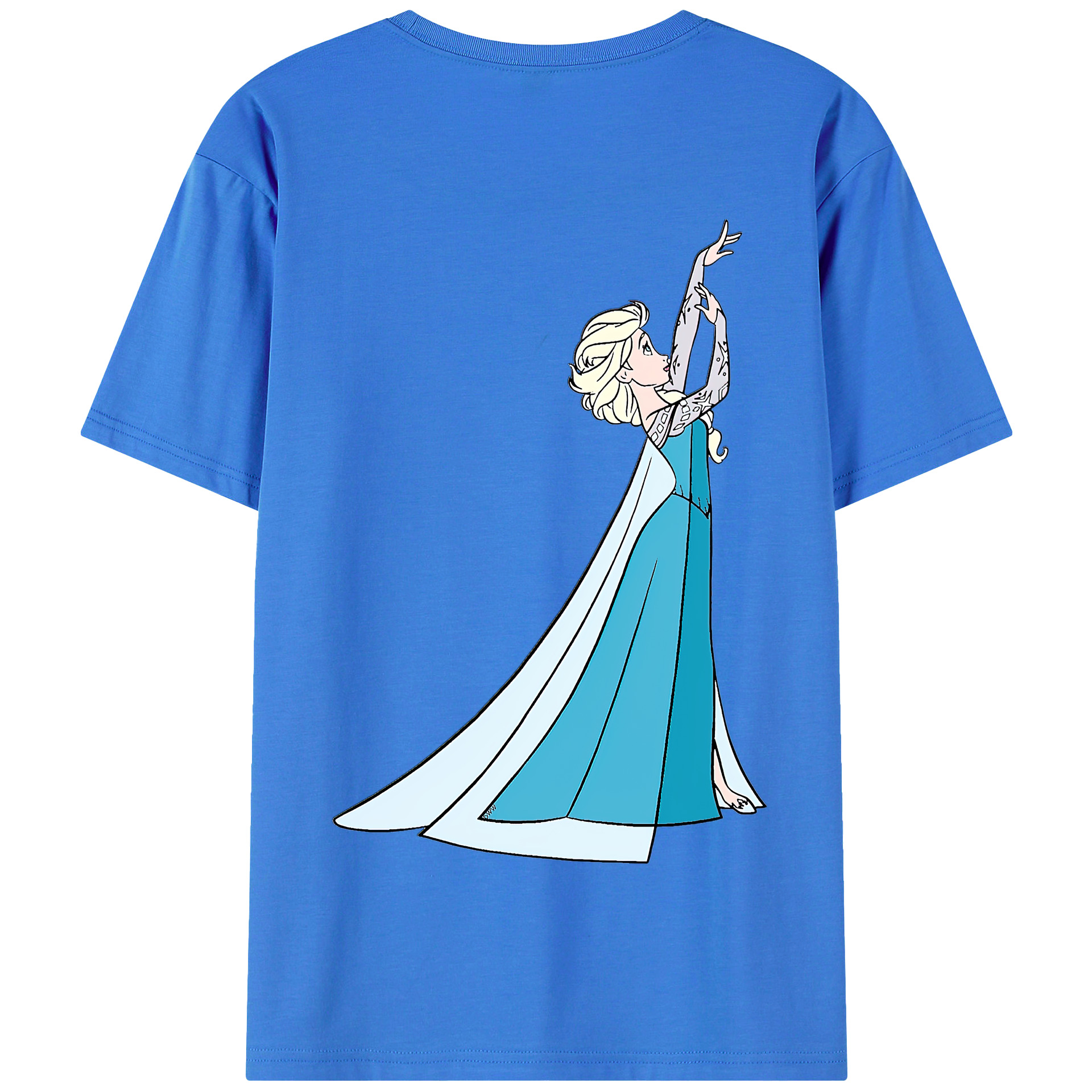 （画像用） アナと雪の女王 アンナ エルサ Frozen Anna Elsa 綿100％半袖Tシャツ（背面プリント）