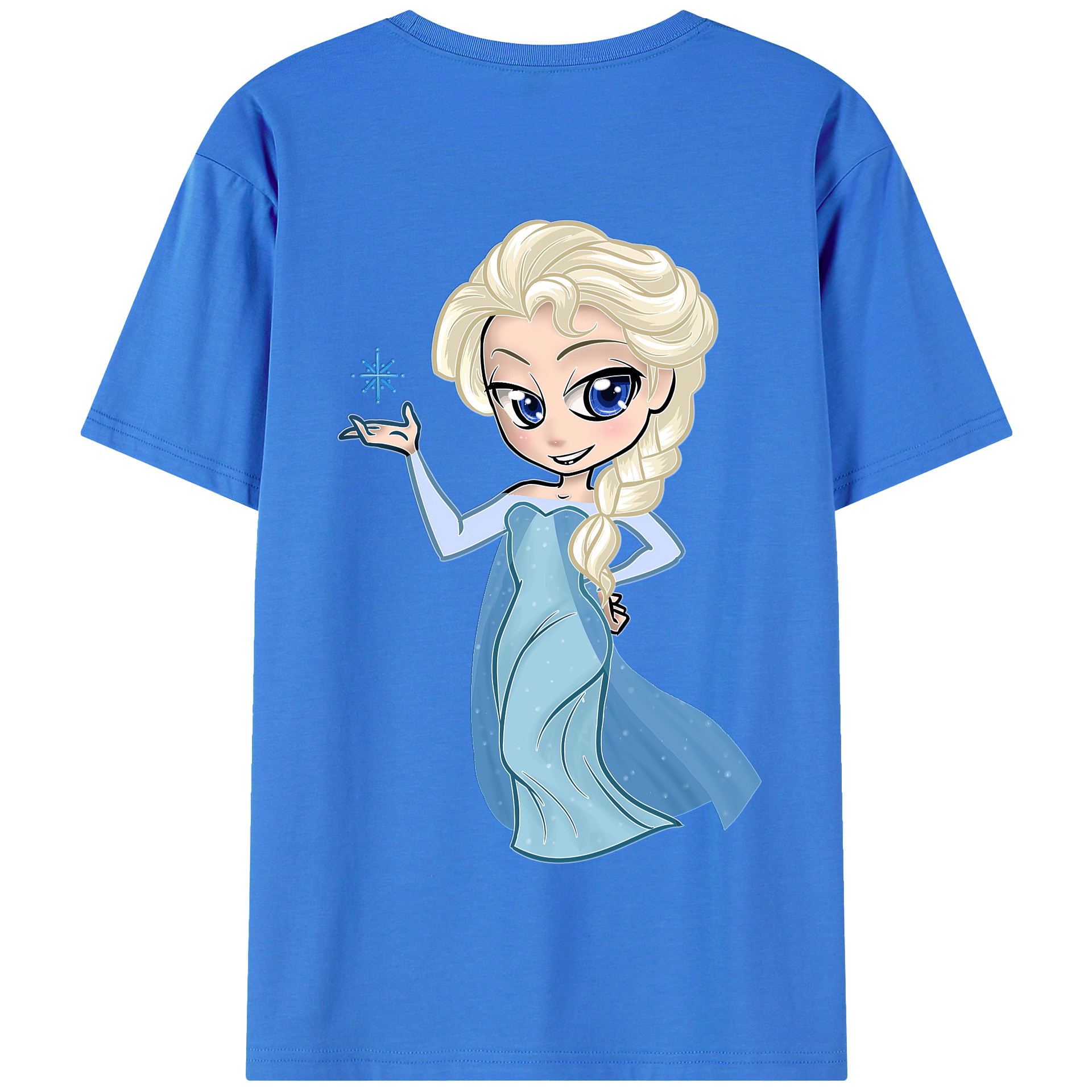 （画像用） アナと雪の女王 アンナ エルサ Frozen Anna Elsa 綿100％半袖Tシャツ（背面プリント）