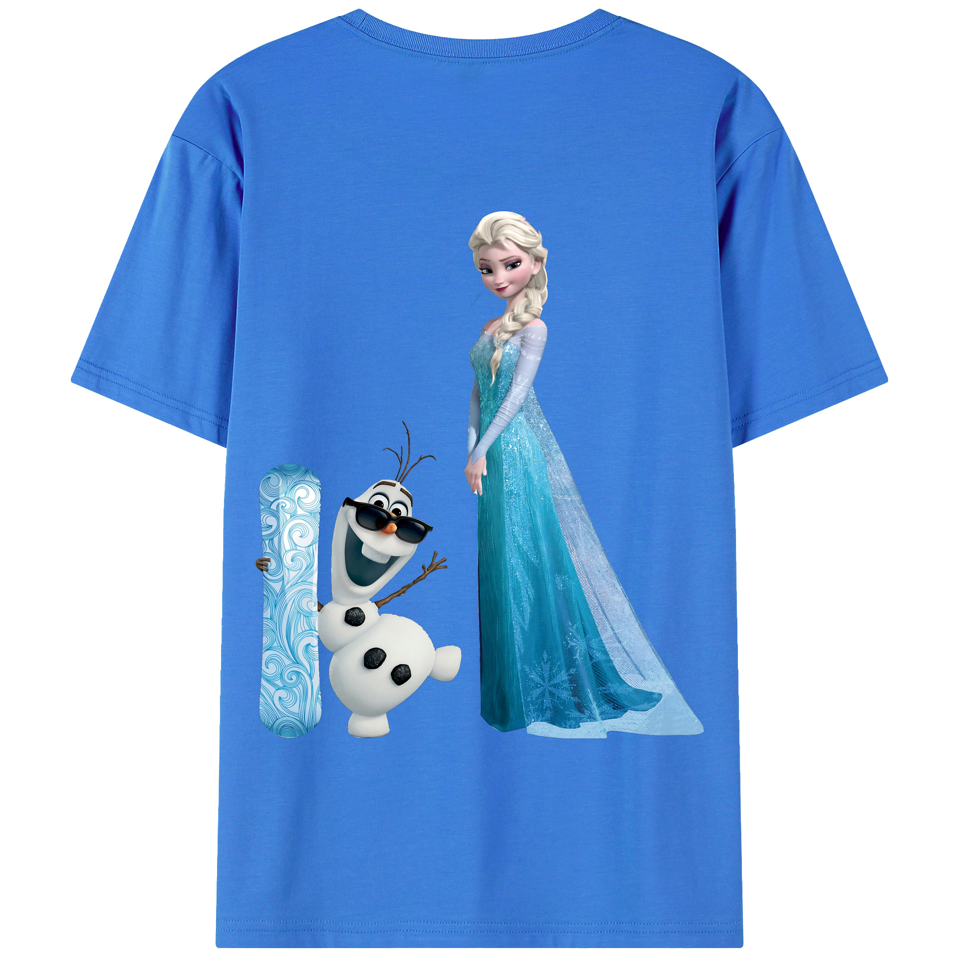 （画像用） アナと雪の女王 アンナ エルサ Frozen Anna Elsa 綿100％半袖Tシャツ（背面プリント）
