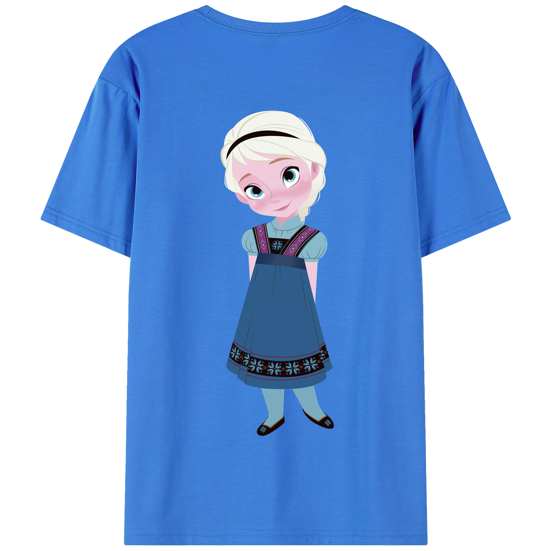 （画像用） アナと雪の女王 アンナ エルサ Frozen Anna Elsa 綿100％半袖Tシャツ（背面プリント）