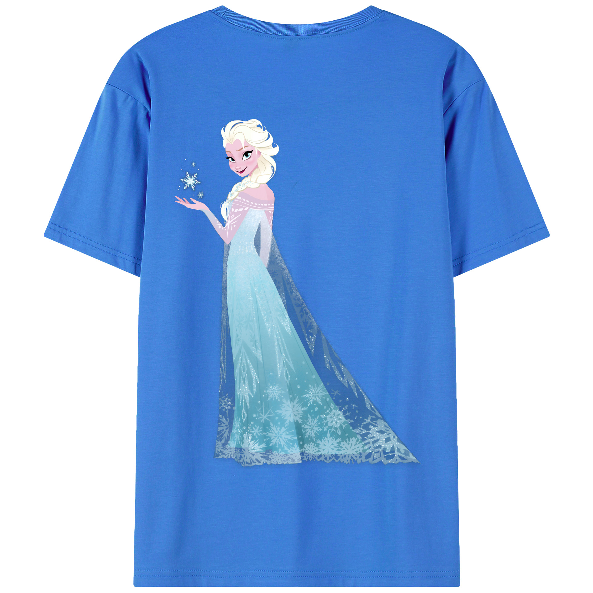 （画像用） アナと雪の女王 アンナ エルサ Frozen Anna Elsa 綿100％半袖Tシャツ（背面プリント）