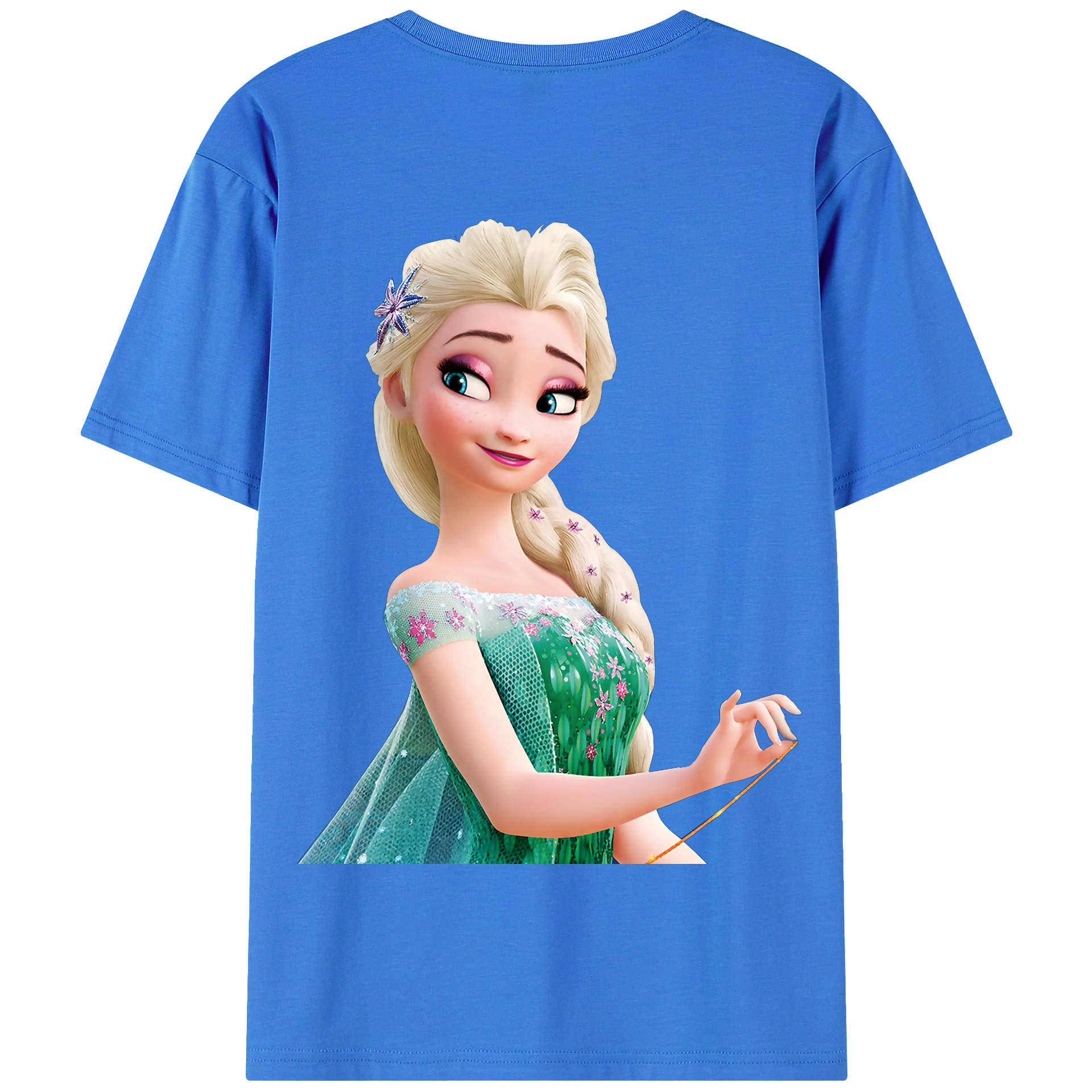（画像用） アナと雪の女王 アンナ エルサ Frozen Anna Elsa 綿100％半袖Tシャツ（背面プリント）