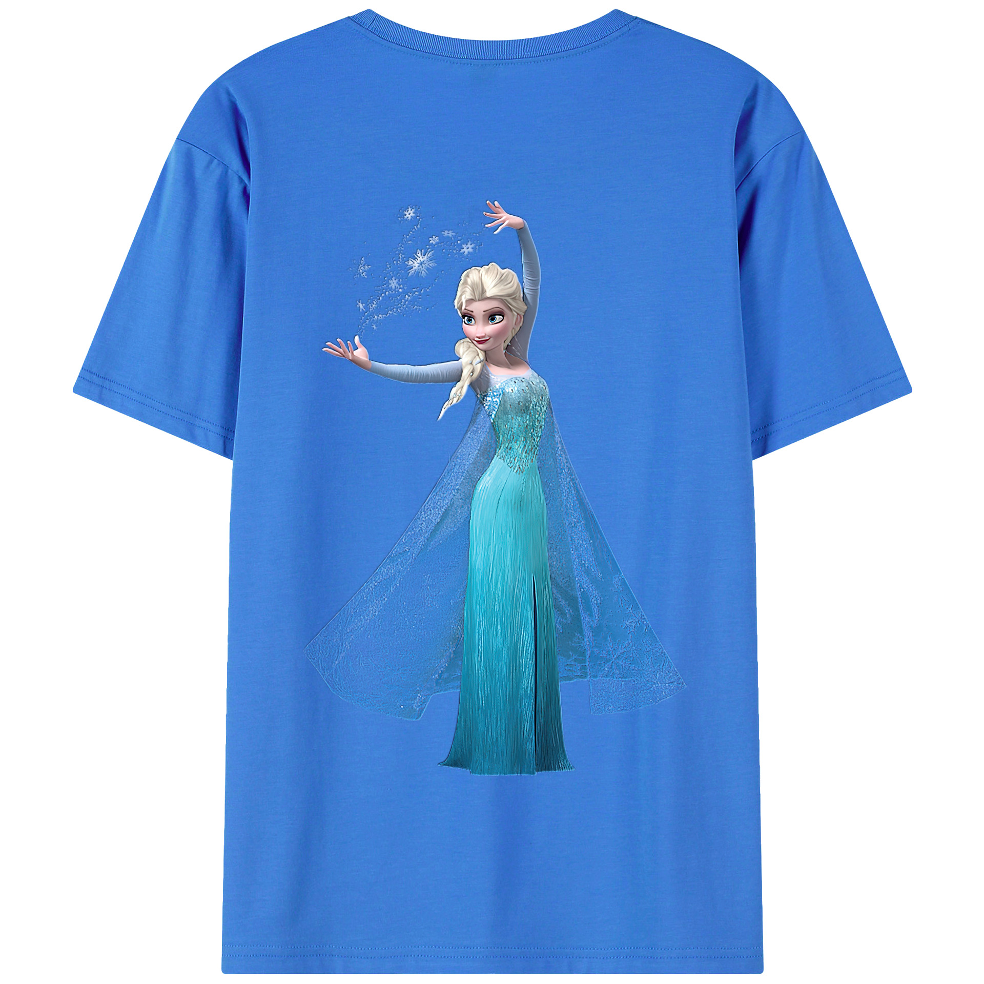（画像用） アナと雪の女王 アンナ エルサ Frozen Anna Elsa 綿100％半袖Tシャツ（背面プリント）
