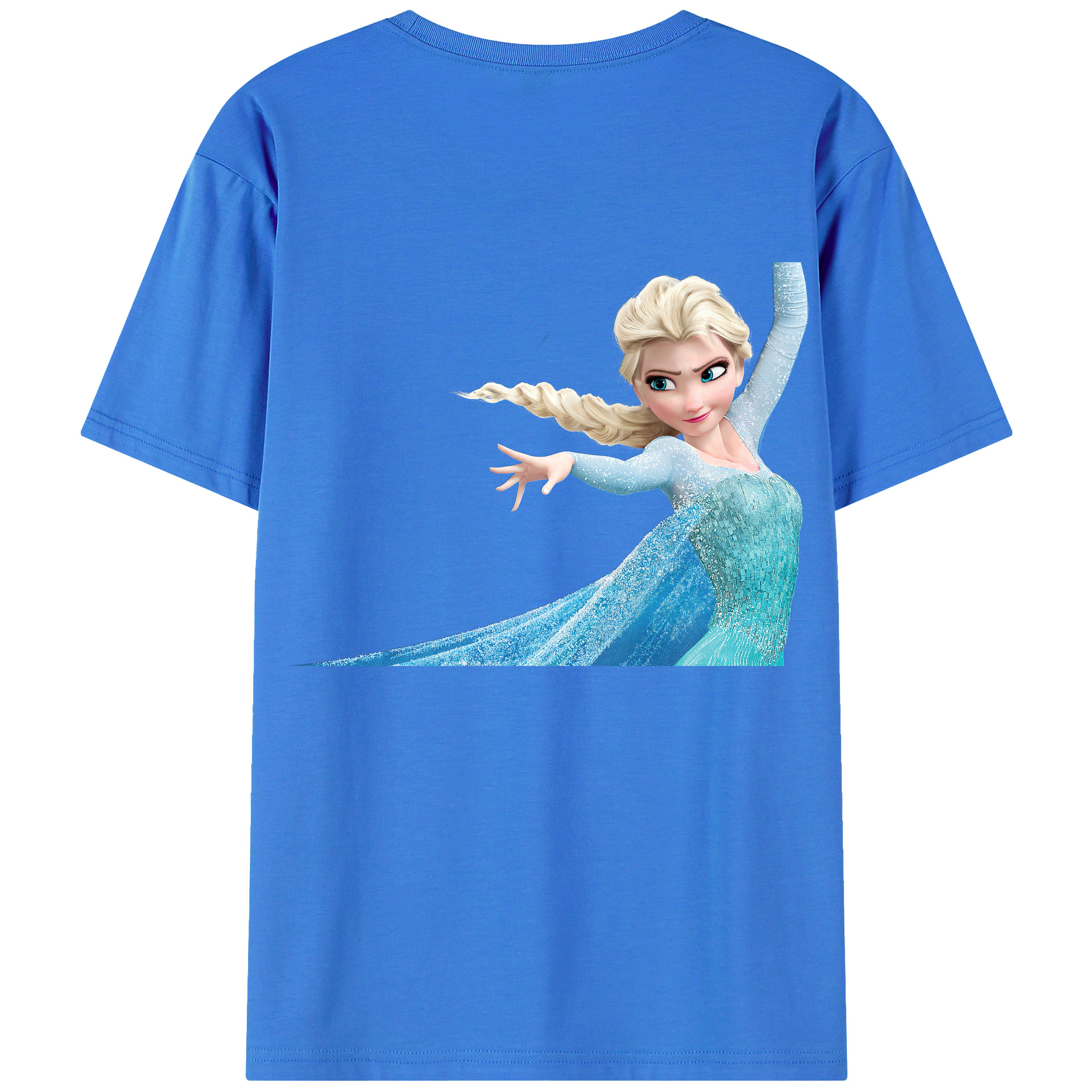 （画像用） アナと雪の女王 アンナ エルサ Frozen Anna Elsa 綿100％半袖Tシャツ（背面プリント）