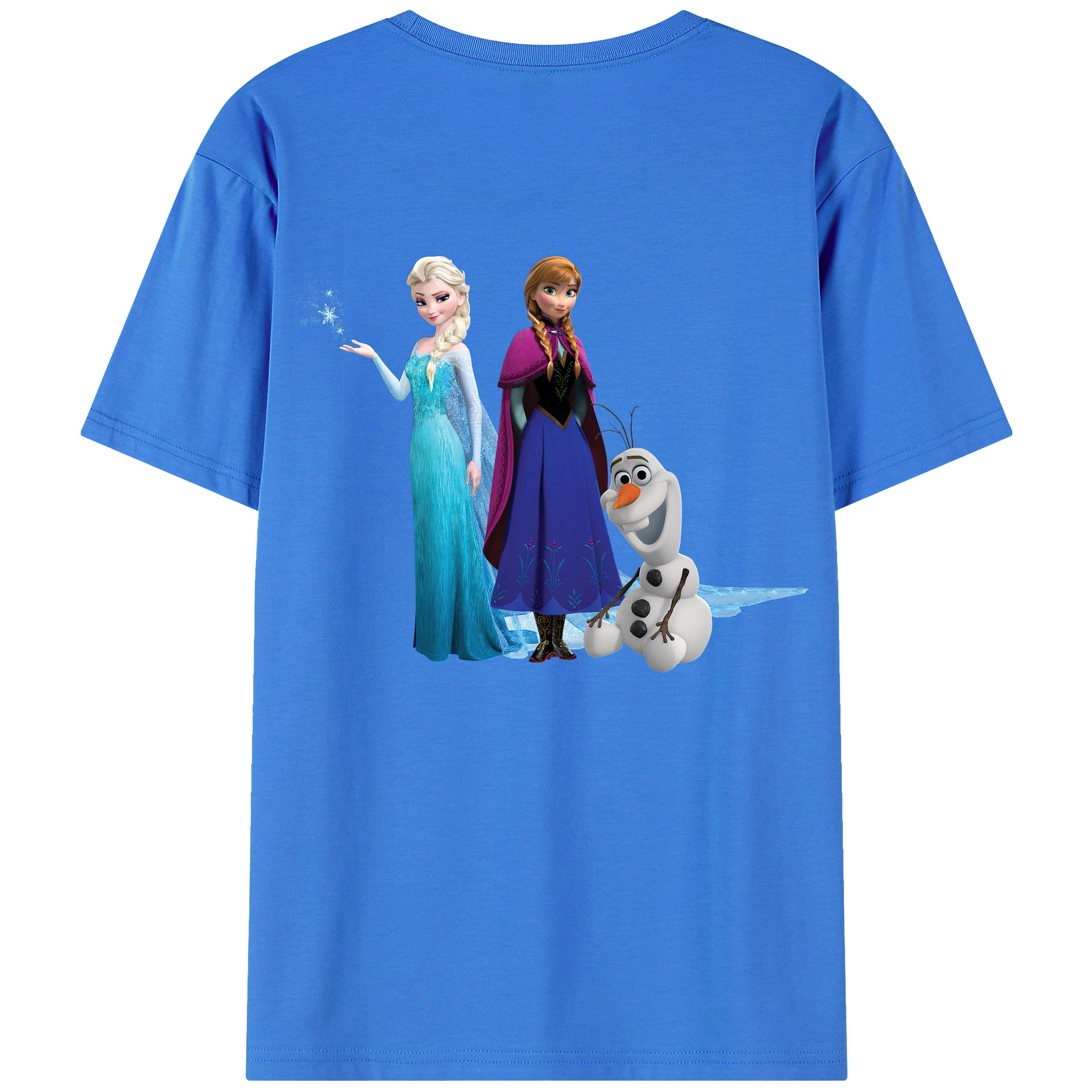 （画像用） アナと雪の女王 アンナ エルサ Frozen Anna Elsa 綿100％半袖Tシャツ（背面プリント）