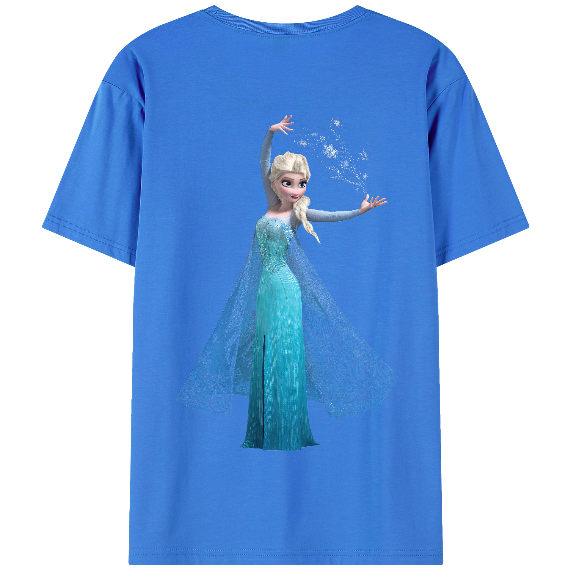 （画像用） アナと雪の女王 アンナ エルサ Frozen Anna Elsa 綿100％半袖Tシャツ（背面プリント）