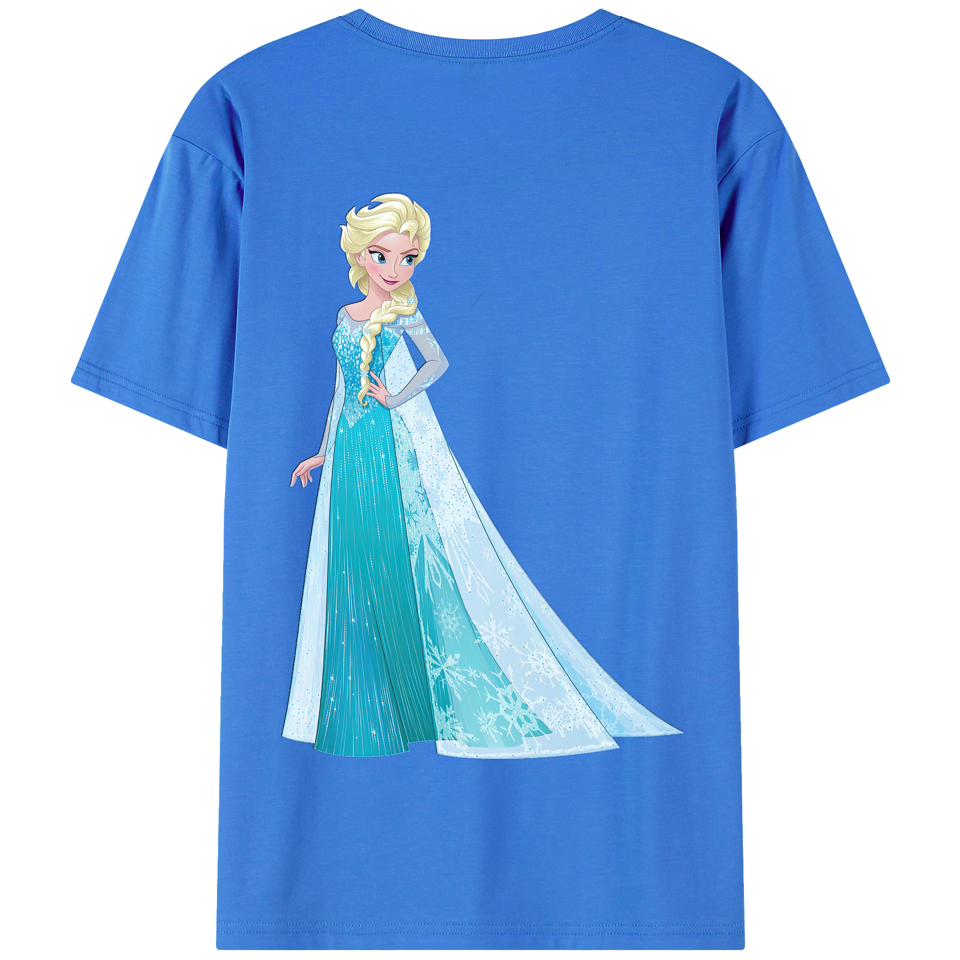 （画像用） アナと雪の女王 アンナ エルサ Frozen Anna Elsa 綿100％半袖Tシャツ（背面プリント）