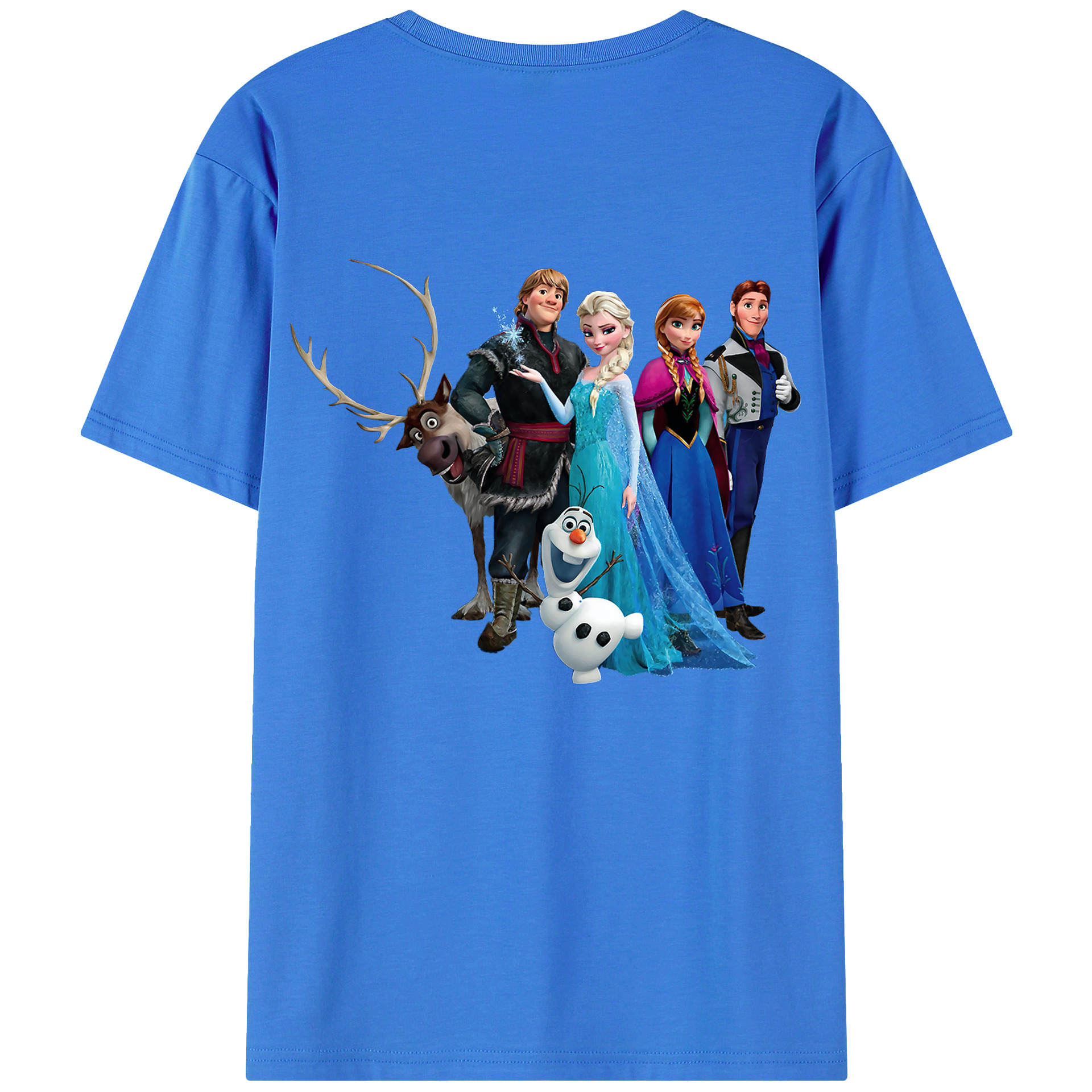 （画像用） アナと雪の女王 アンナ エルサ Frozen Anna Elsa 綿100％半袖Tシャツ（背面プリント）