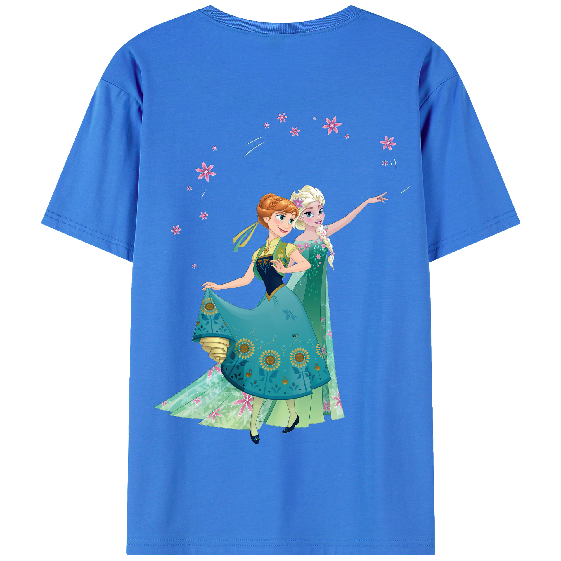 （画像用） アナと雪の女王 アンナ エルサ Frozen Anna Elsa 綿100％半袖Tシャツ（背面プリント）