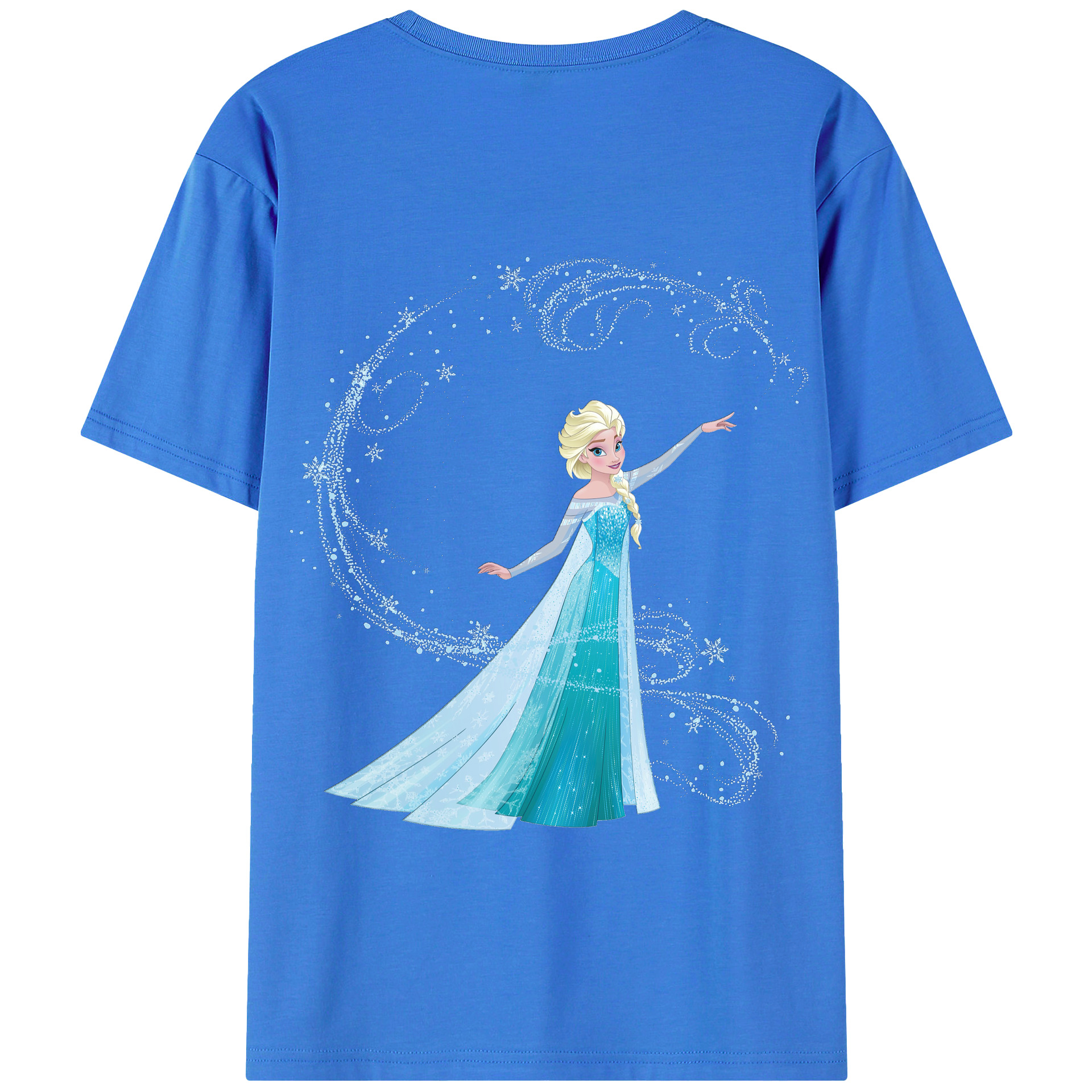 （画像用） アナと雪の女王 アンナ エルサ Frozen Anna Elsa 綿100％半袖Tシャツ（背面プリント）