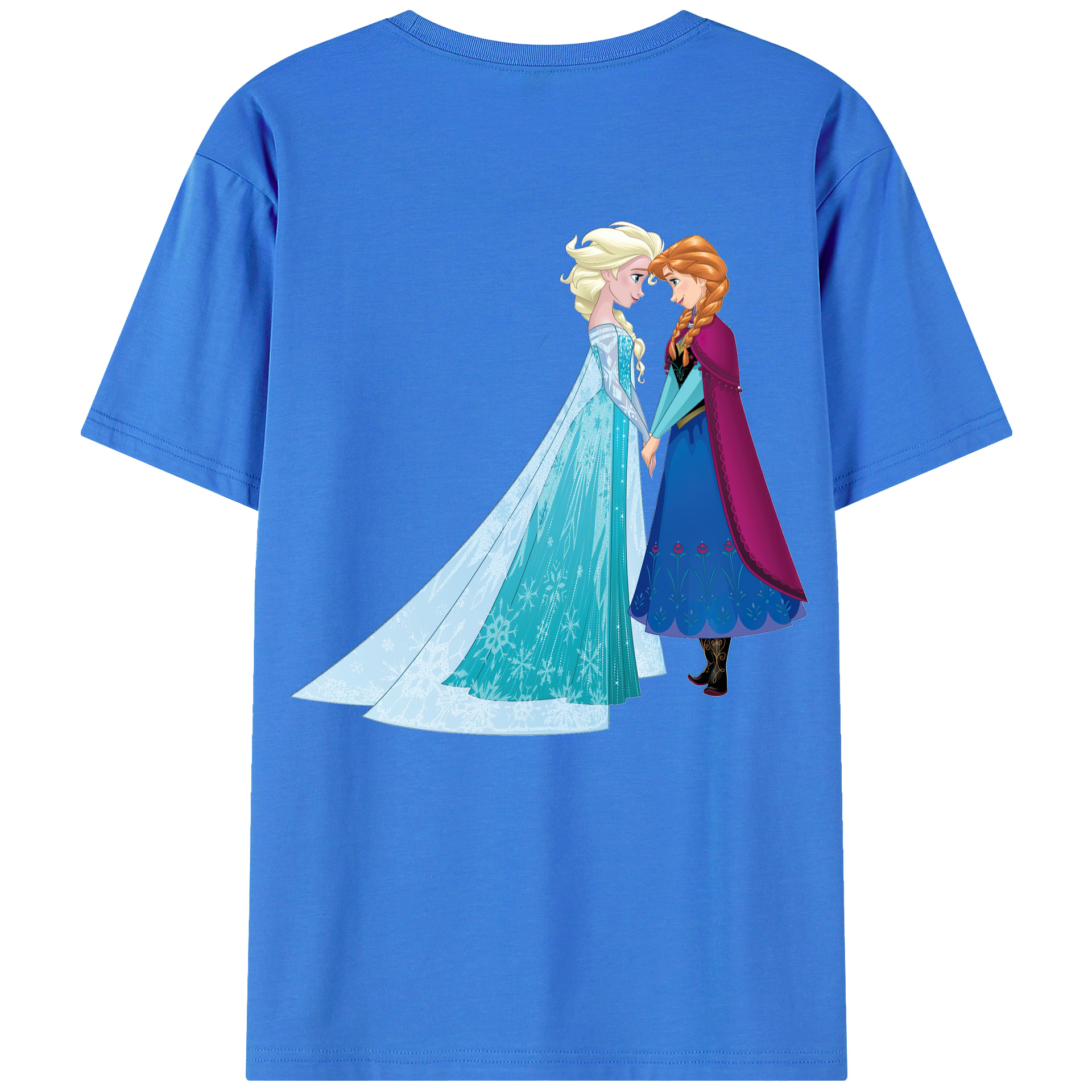 （画像用） アナと雪の女王 アンナ エルサ Frozen Anna Elsa 綿100％半袖Tシャツ（背面プリント）