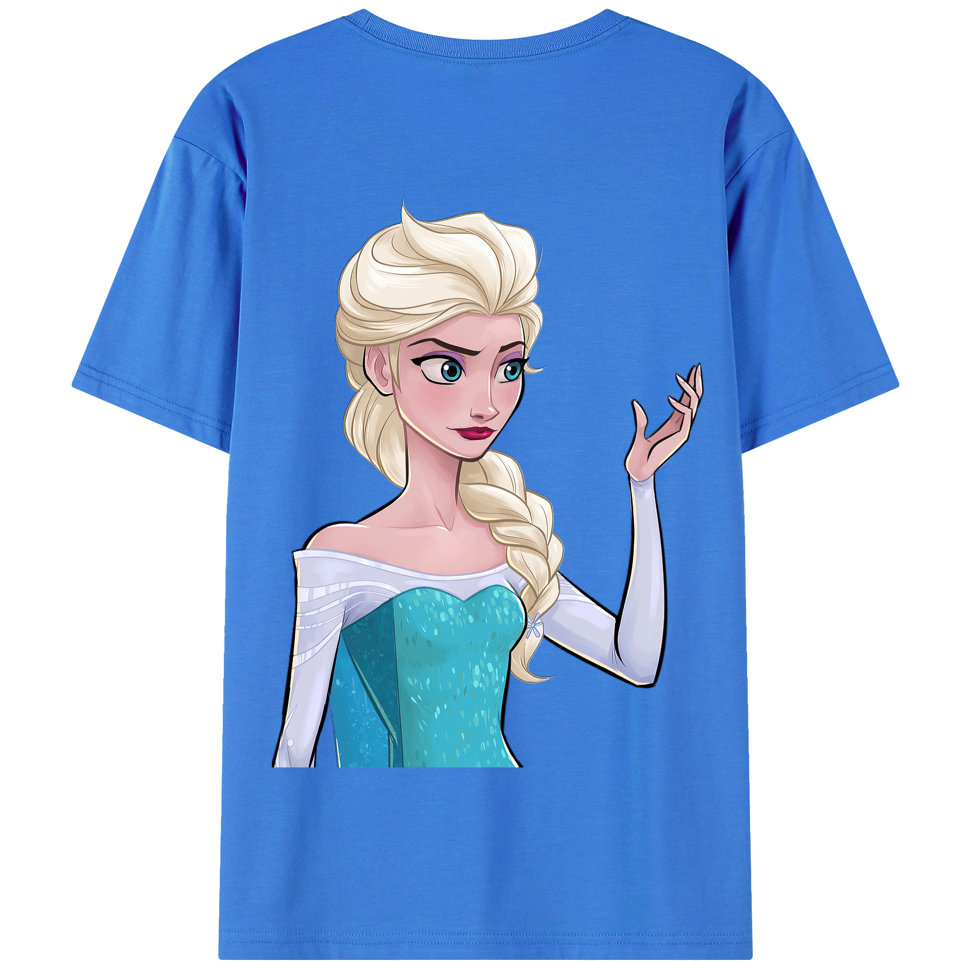 （画像用） アナと雪の女王 アンナ エルサ Frozen Anna Elsa 綿100％半袖Tシャツ（背面プリント）