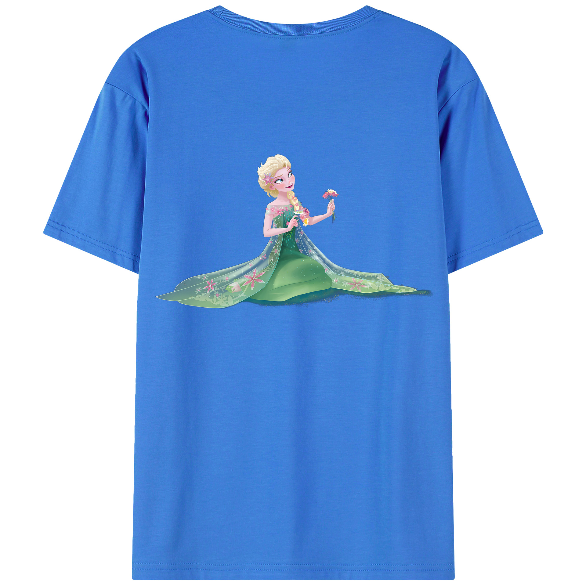 （画像用） アナと雪の女王 アンナ エルサ Frozen Anna Elsa 綿100％半袖Tシャツ（背面プリント）