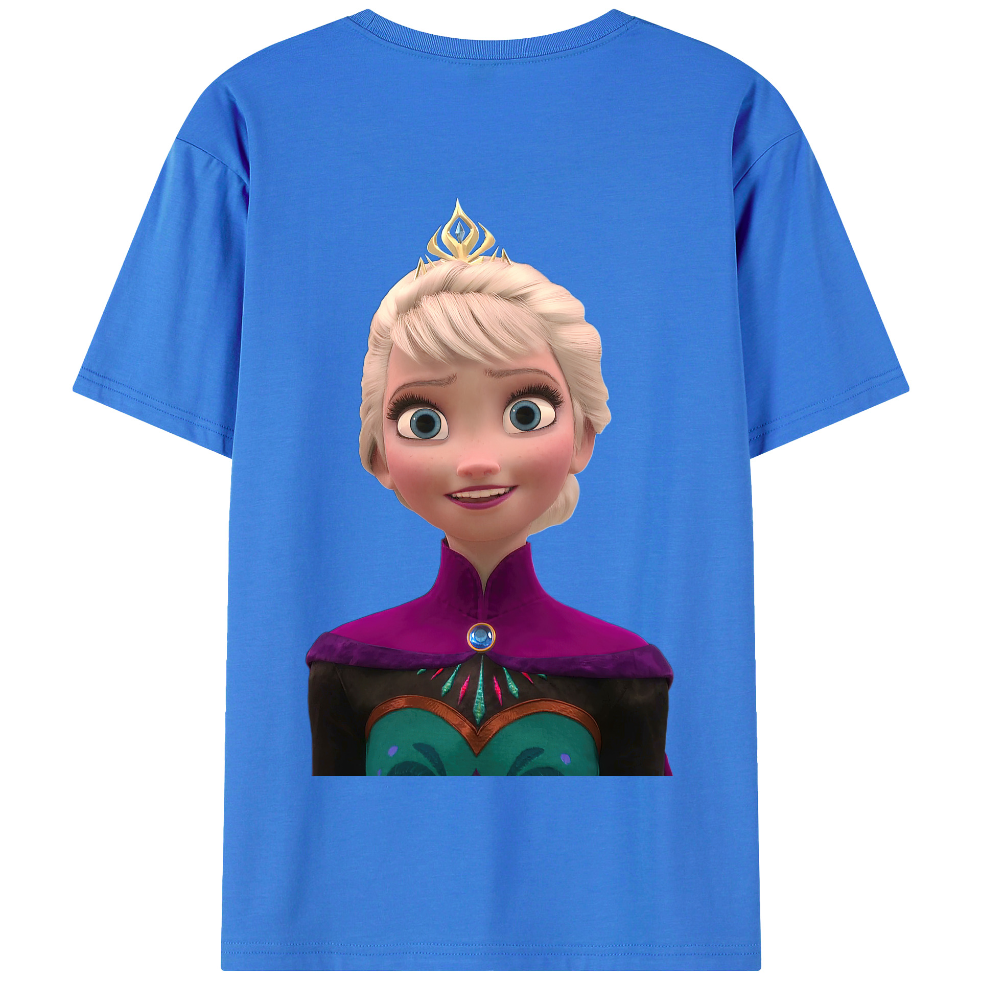 （画像用） アナと雪の女王 アンナ エルサ Frozen Anna Elsa 綿100％半袖Tシャツ（背面プリント）