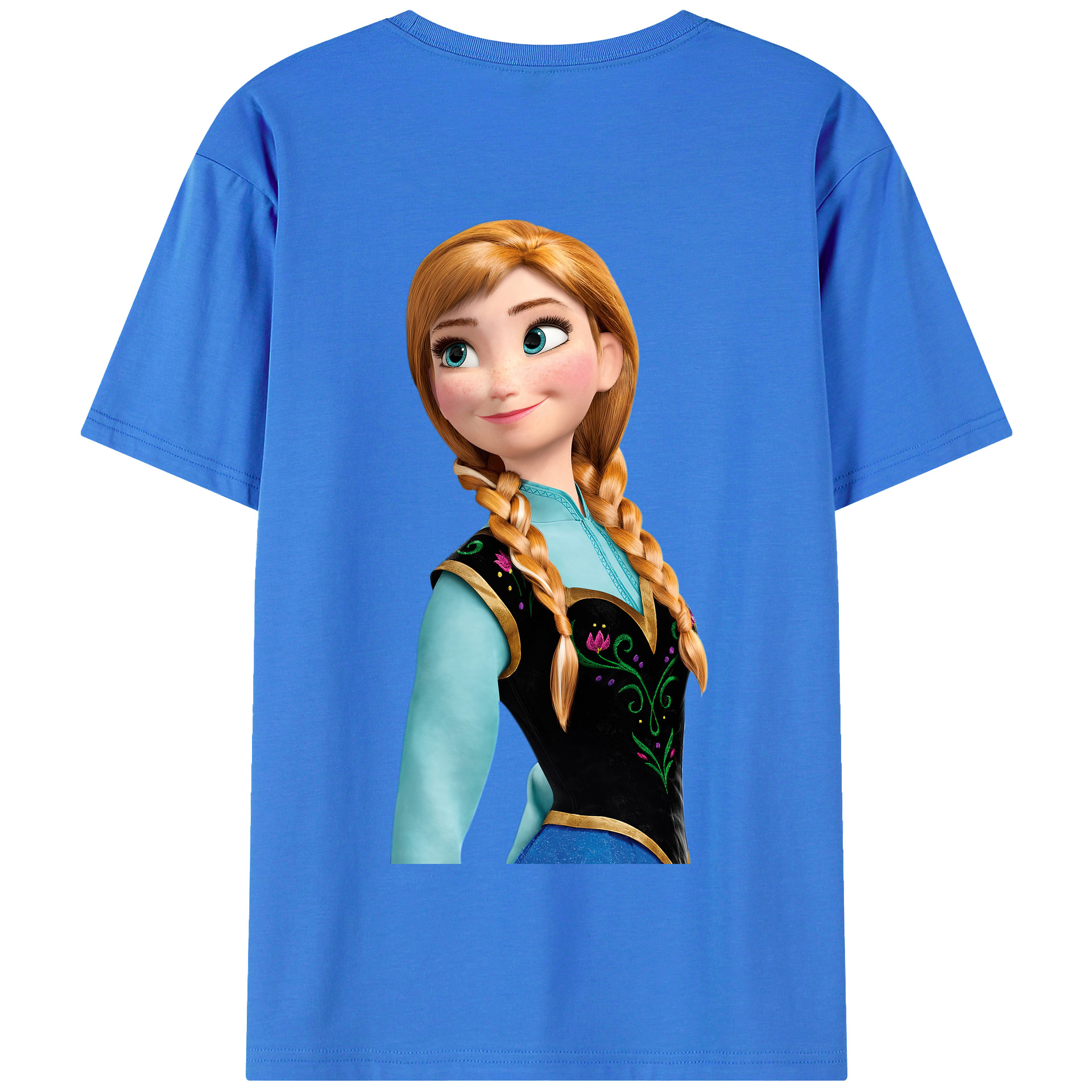 （画像用） アナと雪の女王 アンナ エルサ Frozen Anna Elsa 綿100％半袖Tシャツ（背面プリント）