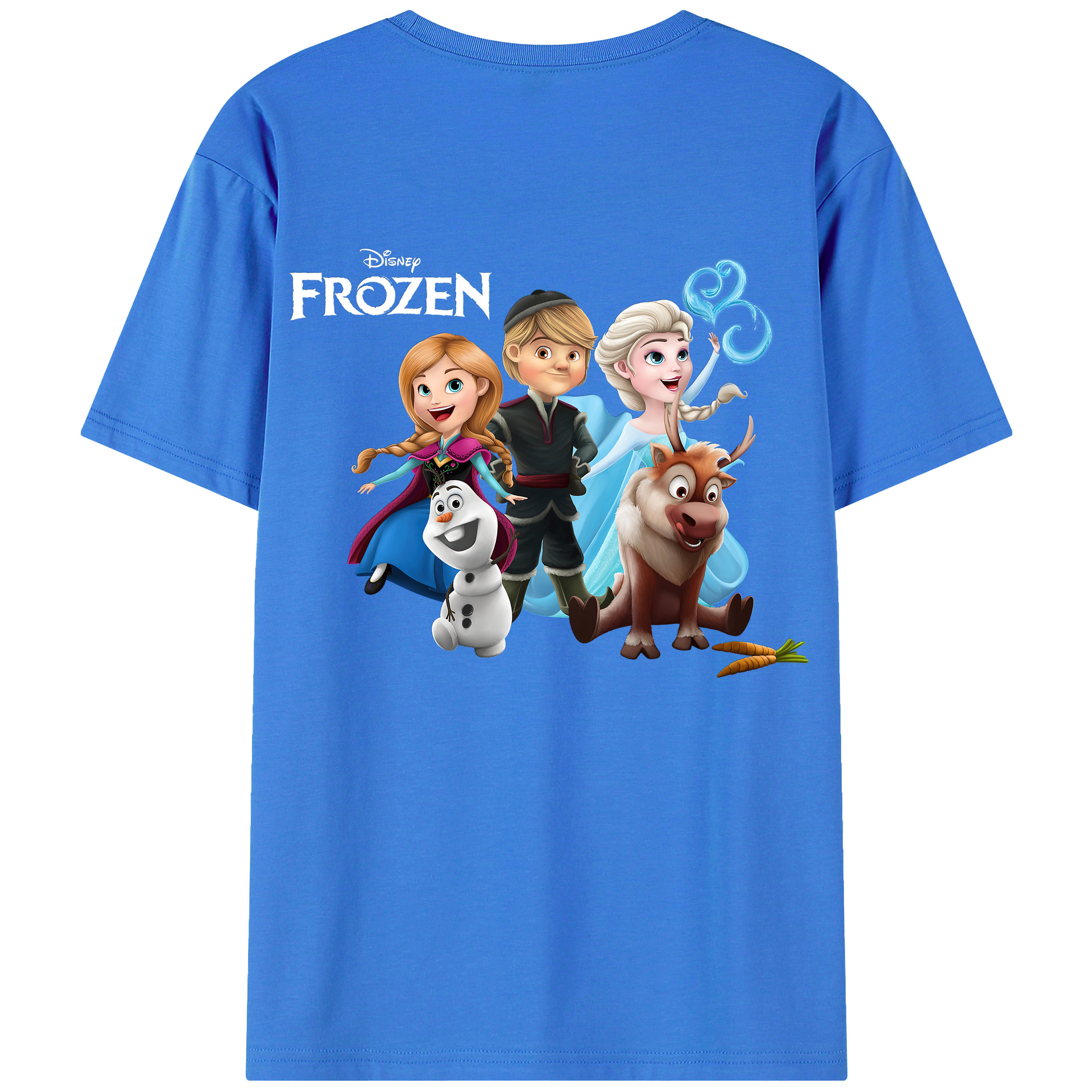 （画像用） アナと雪の女王 アンナ エルサ Frozen Anna Elsa 綿100％半袖Tシャツ（背面プリント）
