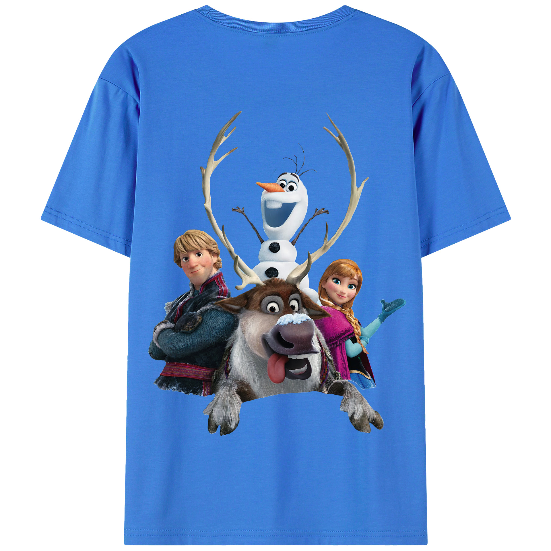 （画像用） アナと雪の女王 アンナ エルサ Frozen Anna Elsa 綿100％半袖Tシャツ（背面プリント）