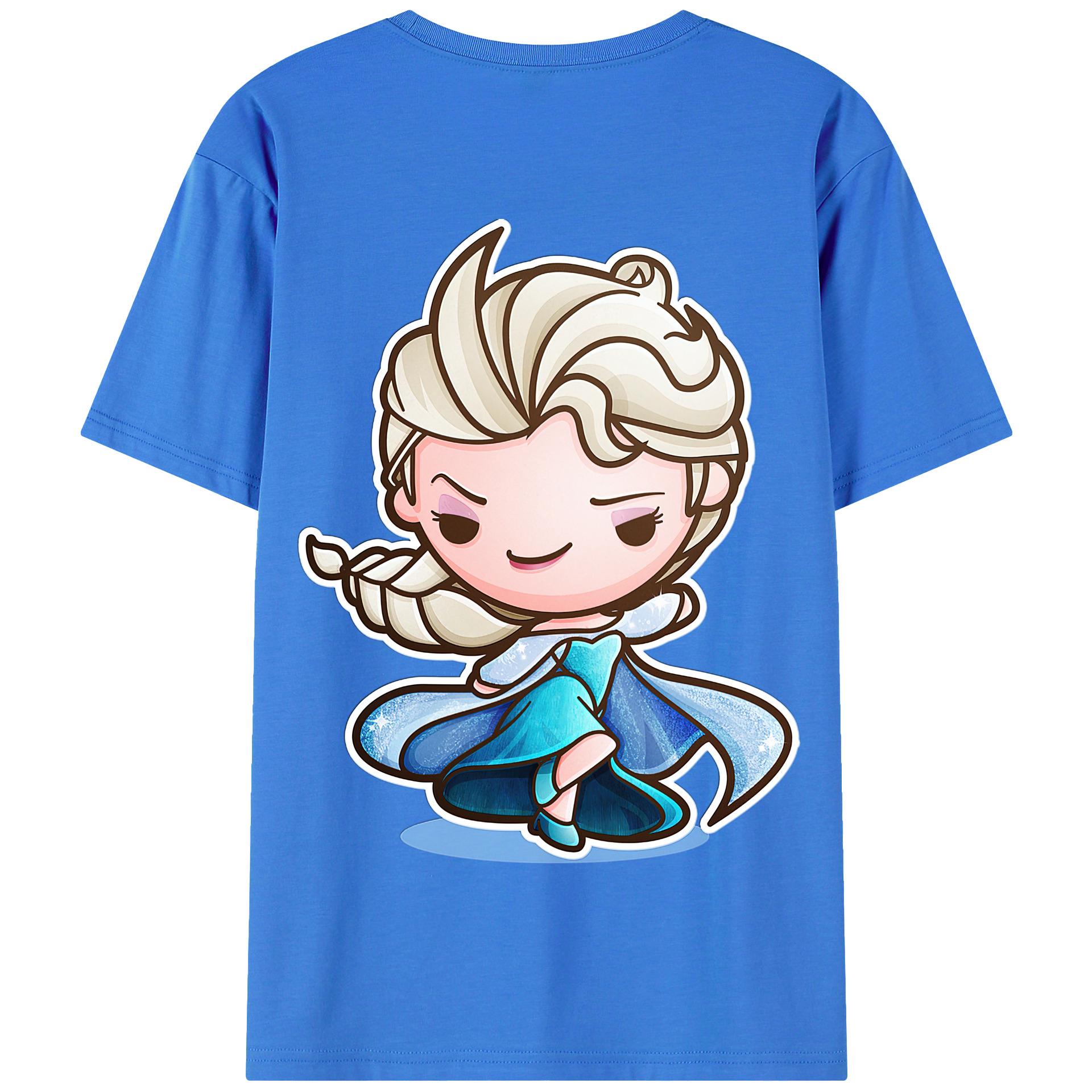 （画像用） アナと雪の女王 アンナ エルサ Frozen Anna Elsa 綿100％半袖Tシャツ（背面プリント）