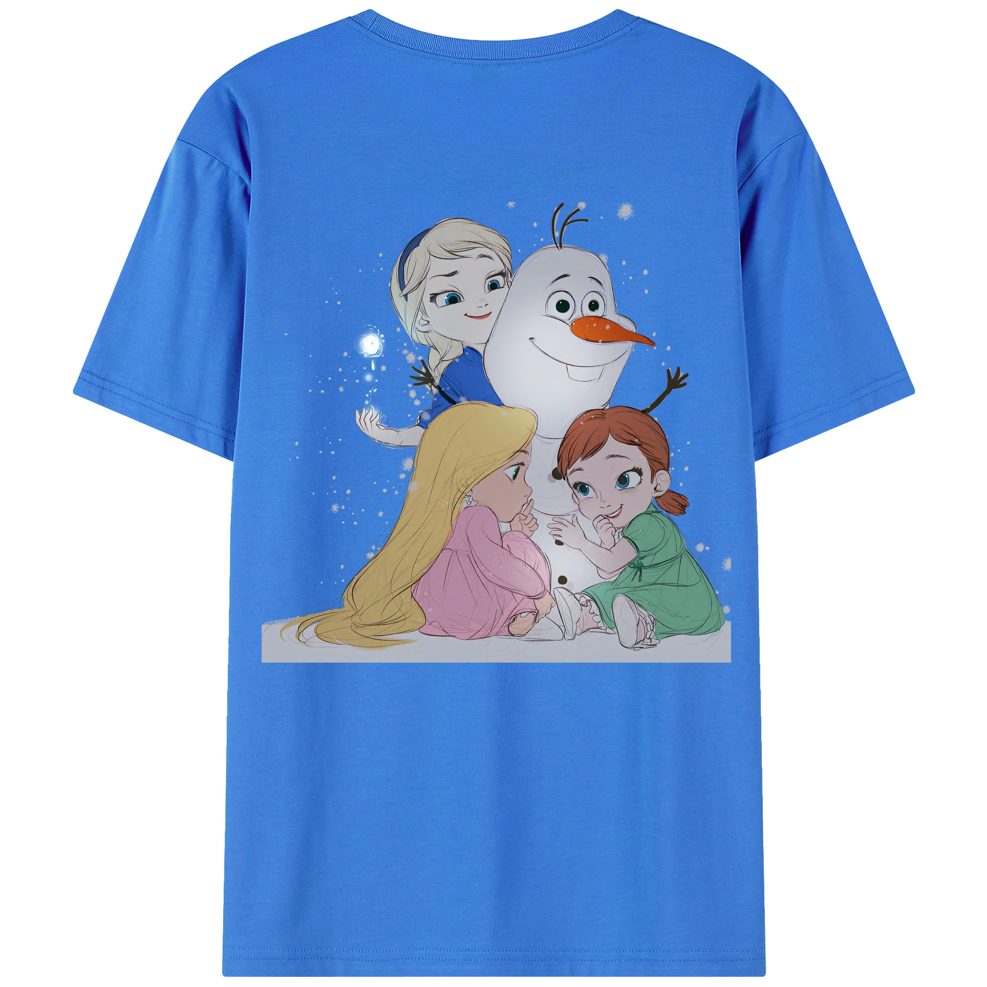 （画像用） アナと雪の女王 アンナ エルサ Frozen Anna Elsa 綿100％半袖Tシャツ（背面プリント）