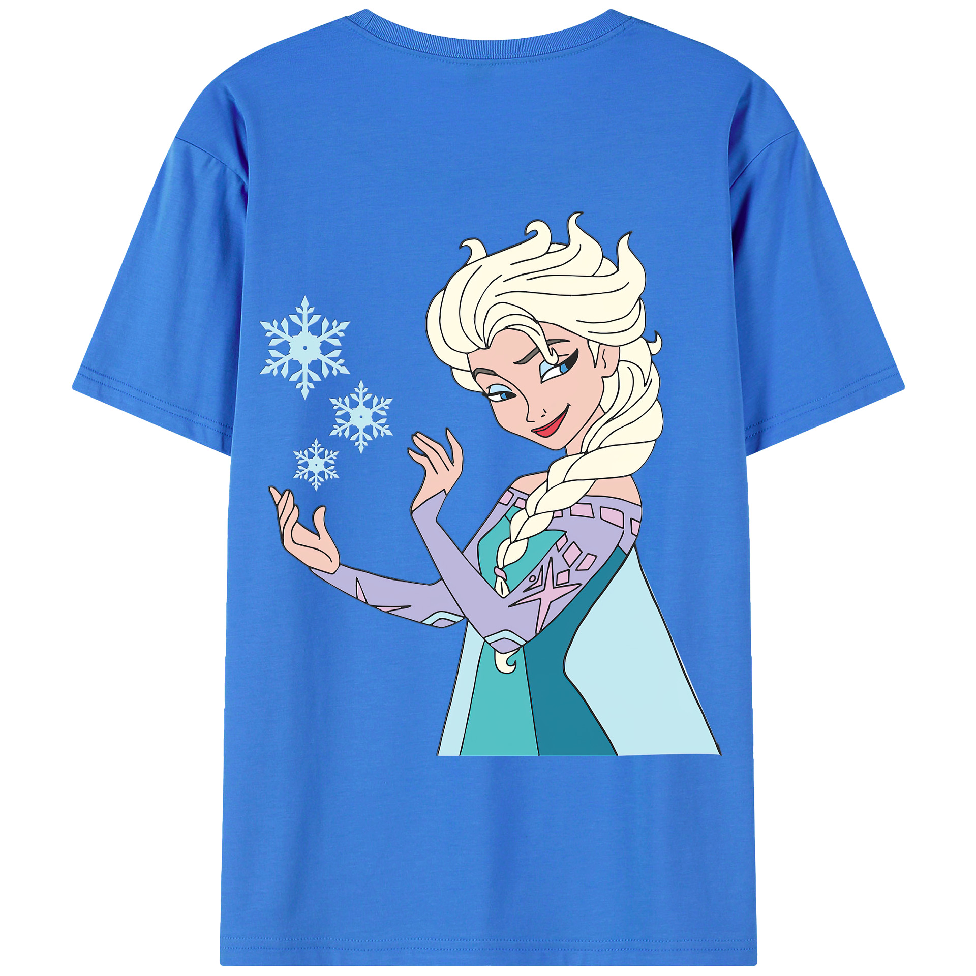 （画像用） アナと雪の女王 アンナ エルサ Frozen Anna Elsa 綿100％半袖Tシャツ（背面プリント）