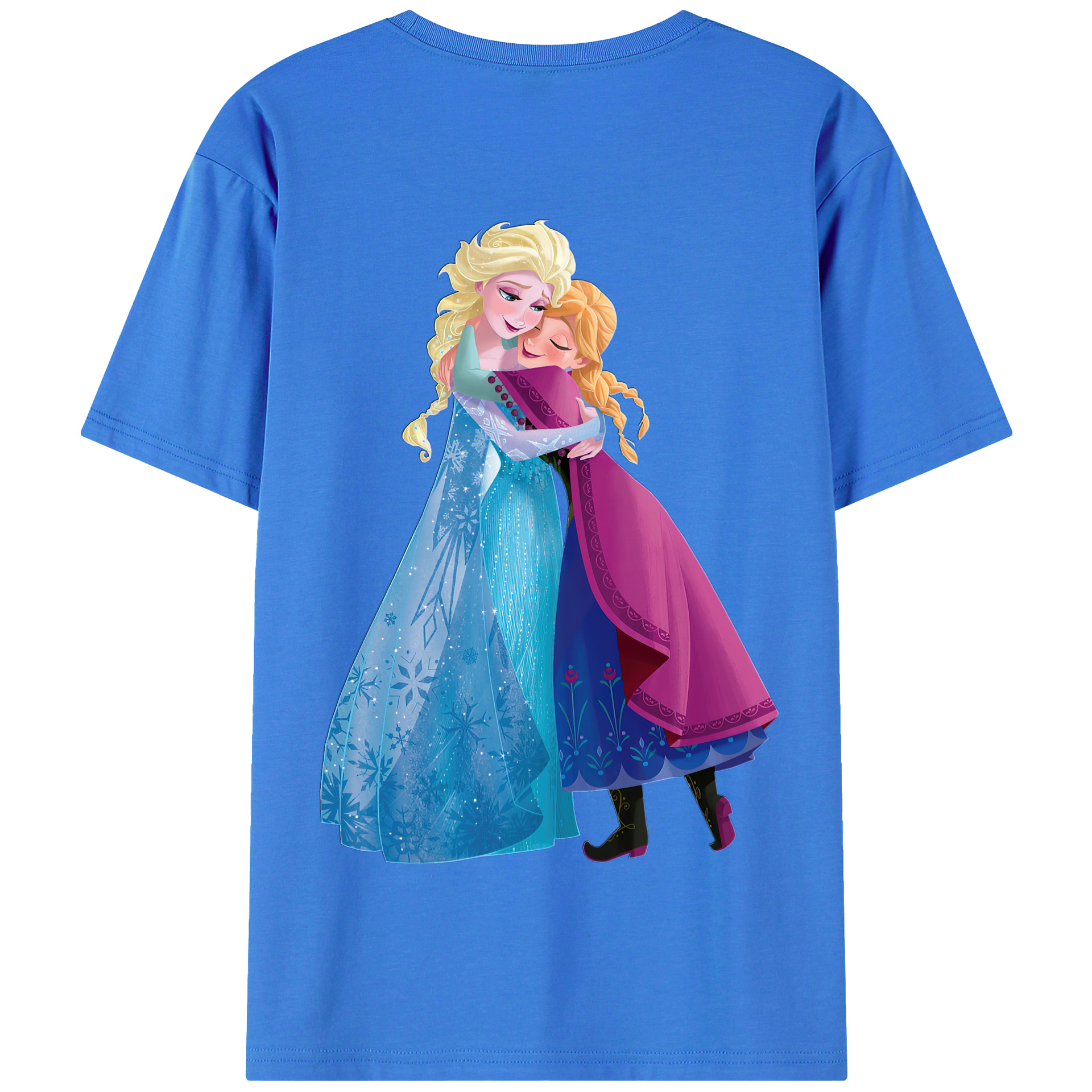 （画像用） アナと雪の女王 アンナ エルサ Frozen Anna Elsa 綿100％半袖Tシャツ（背面プリント）