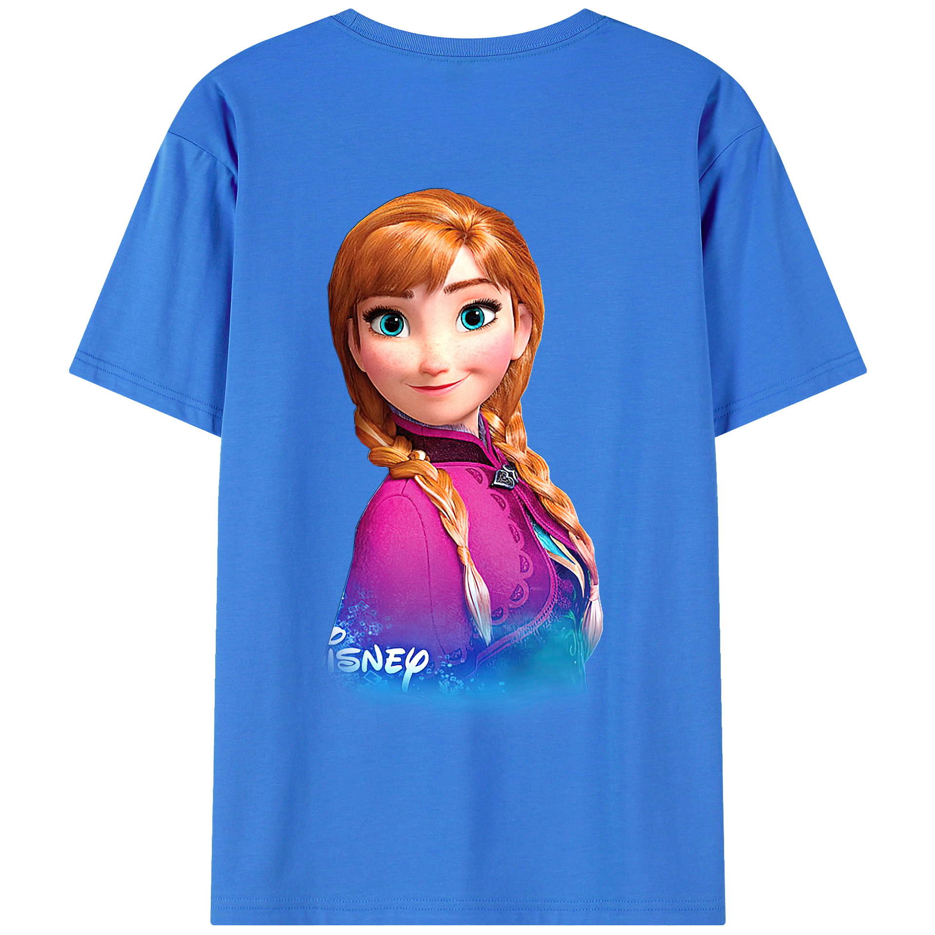 （画像用） アナと雪の女王 アンナ エルサ Frozen Anna Elsa 綿100％半袖Tシャツ（背面プリント）