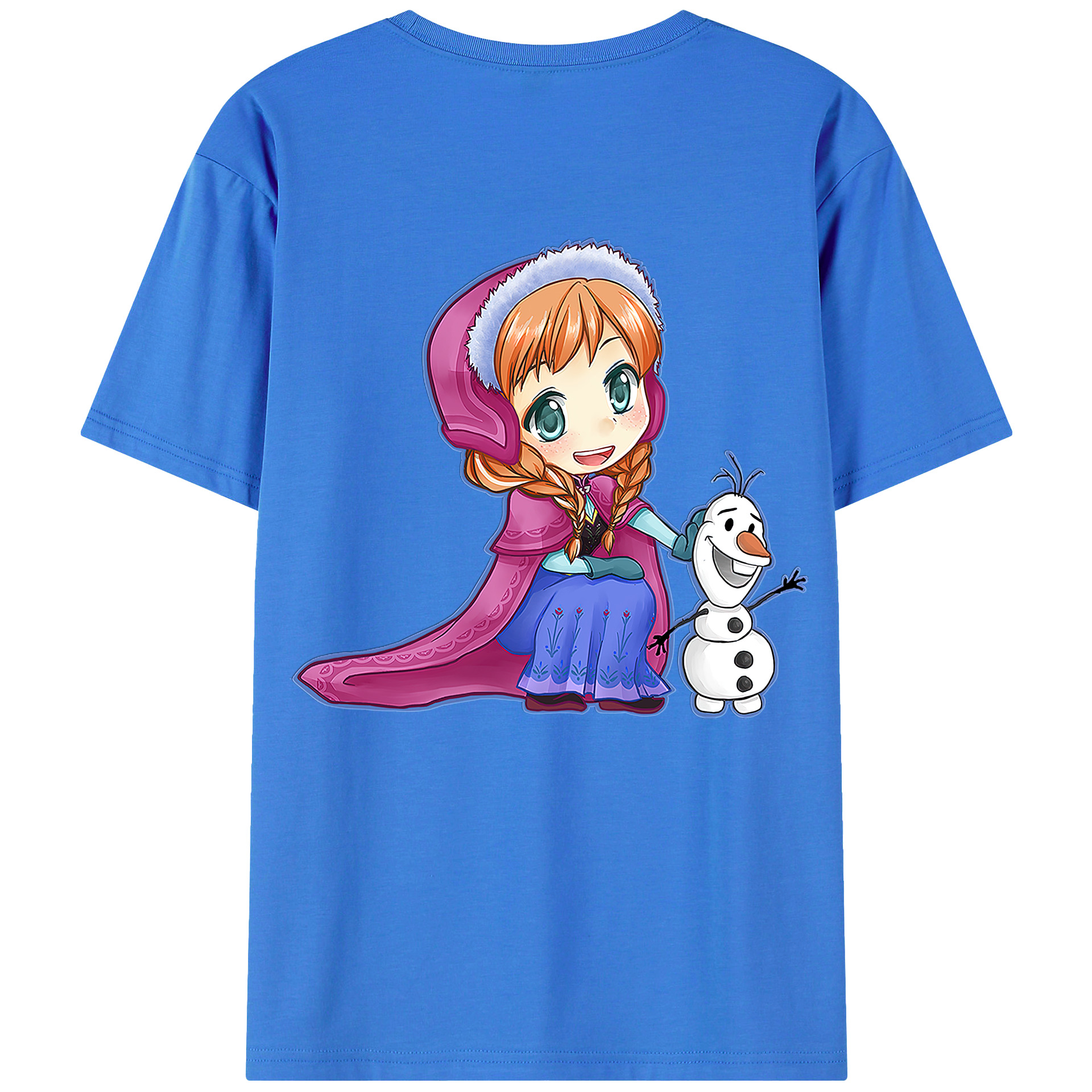 （画像用） アナと雪の女王 アンナ エルサ Frozen Anna Elsa 綿100％半袖Tシャツ（背面プリント）