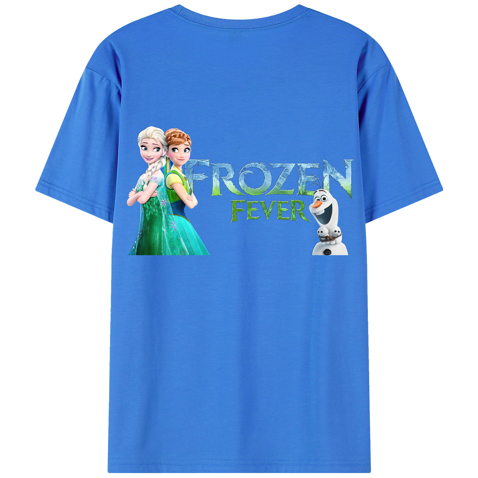 （画像用） アナと雪の女王 アンナ エルサ Frozen Anna Elsa 綿100％半袖Tシャツ（背面プリント）
